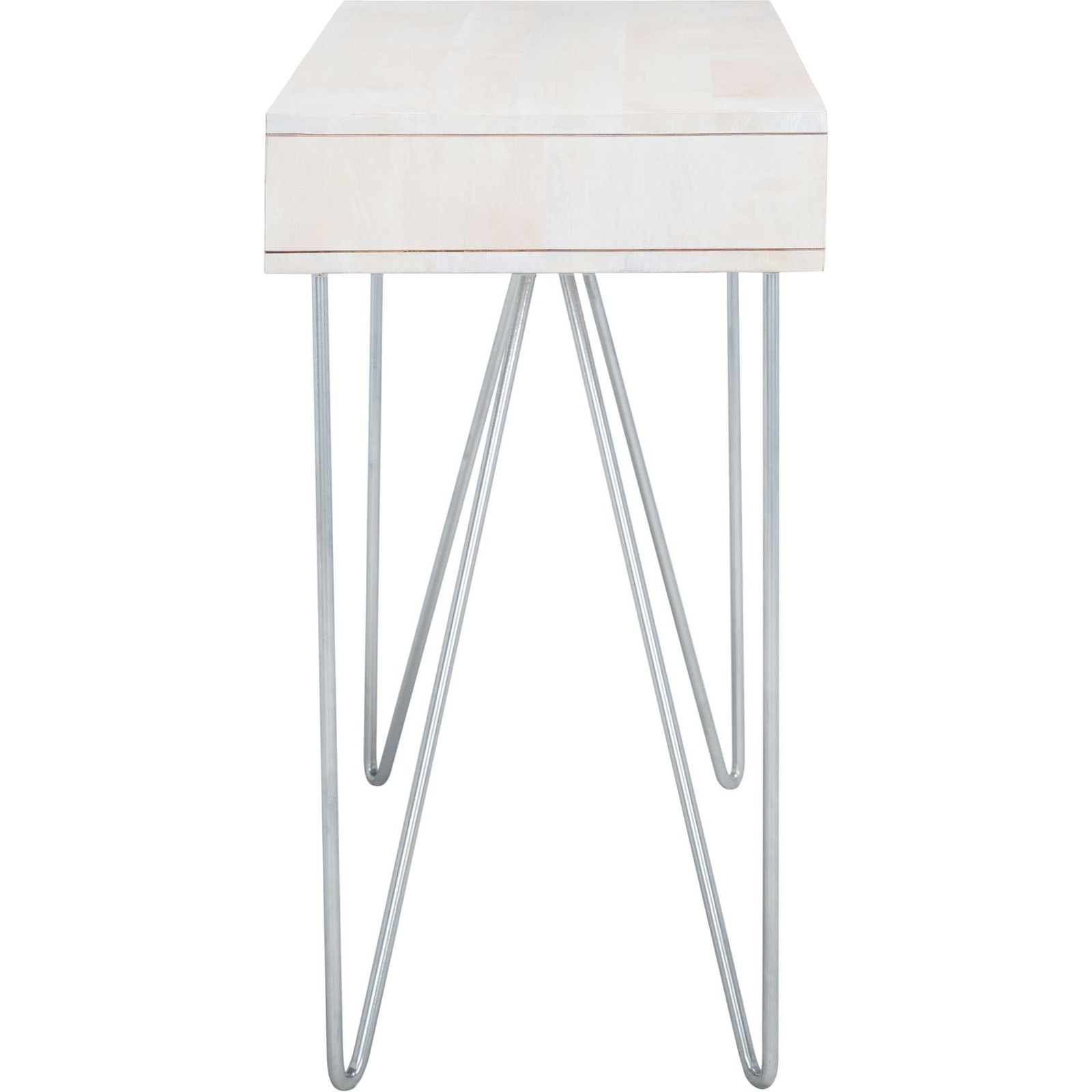 Ray Desk White Wash/Silver