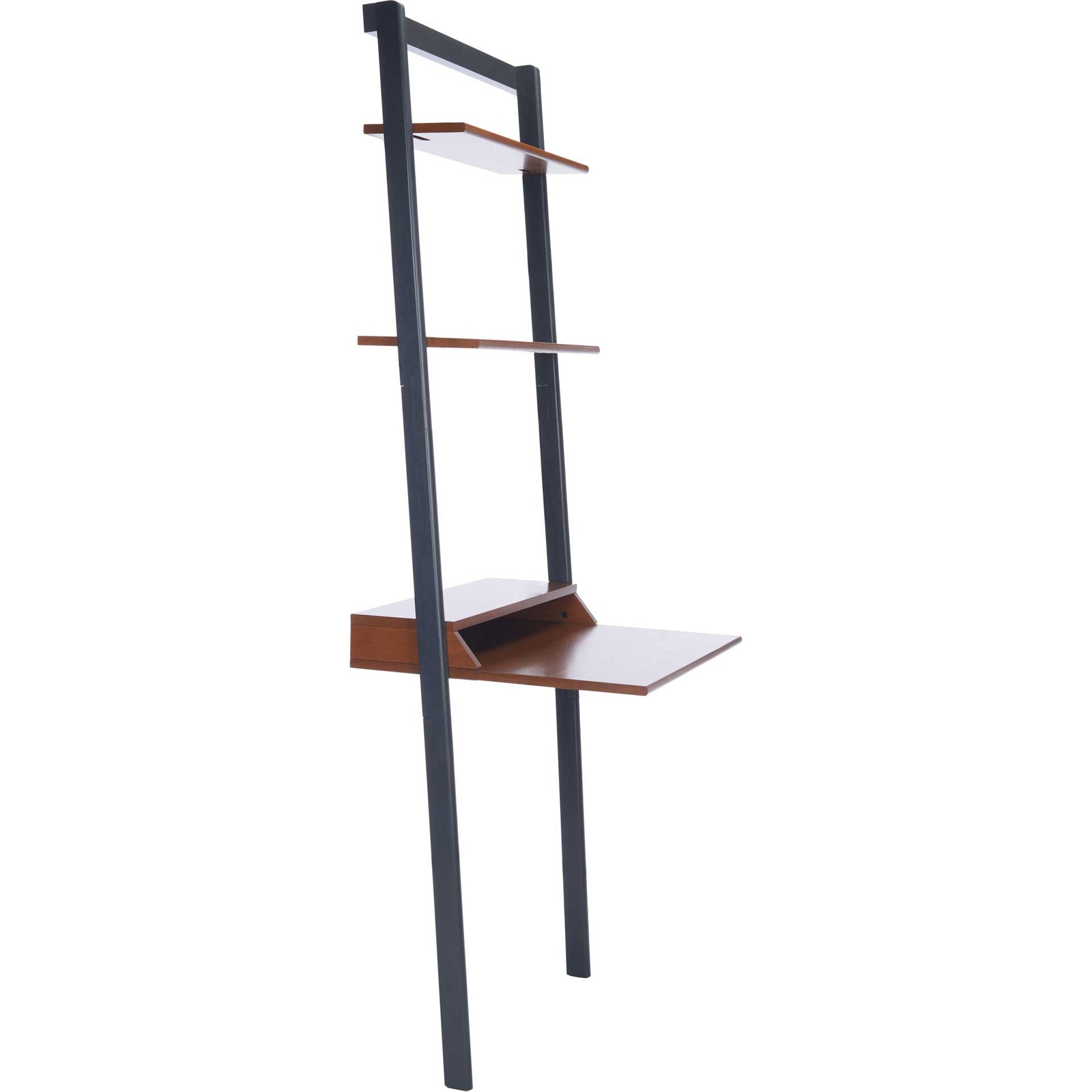 Paloma 2 Shelf Leaning Desk Honey Brown/Charcoal