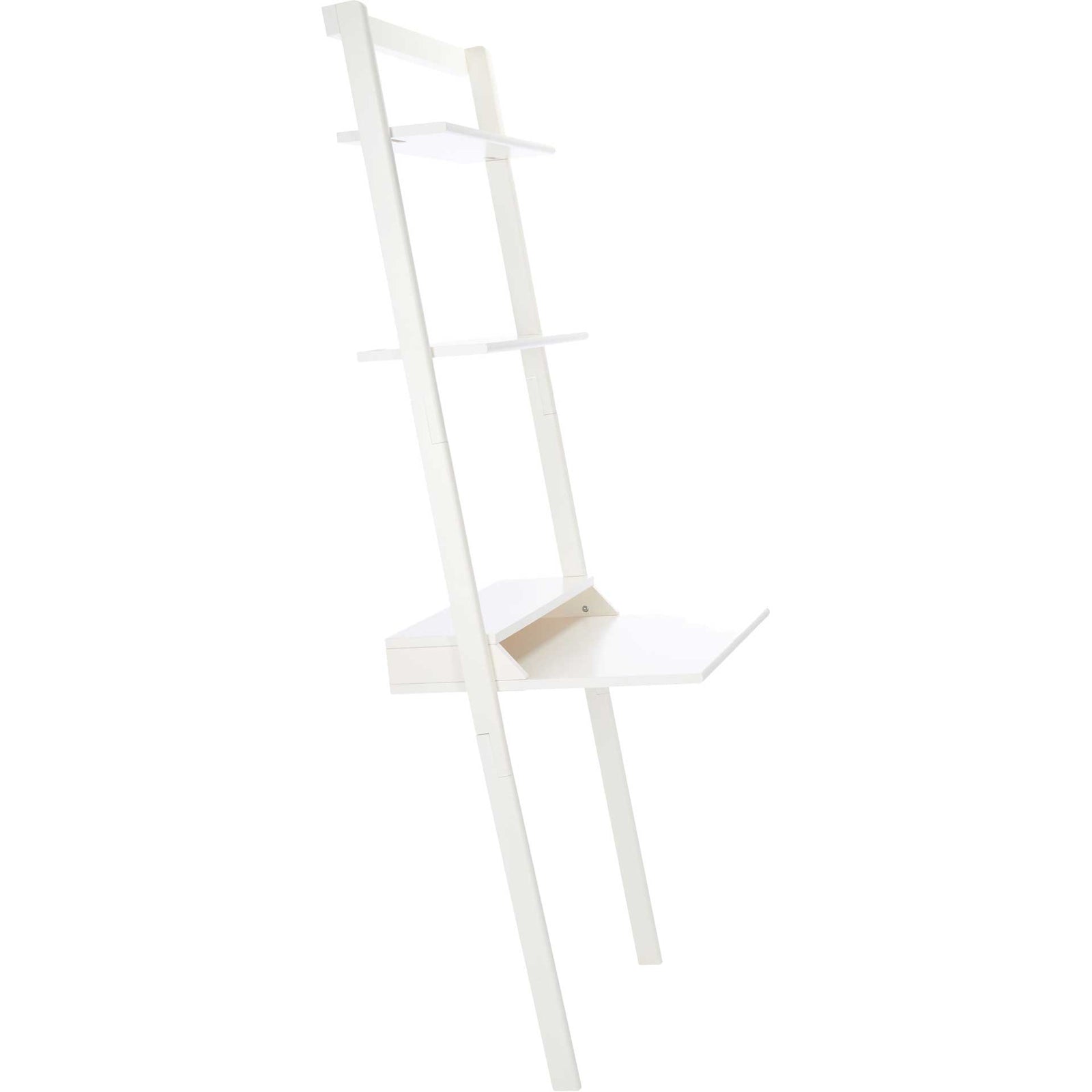 Paloma 2 Shelf Leaning Desk White