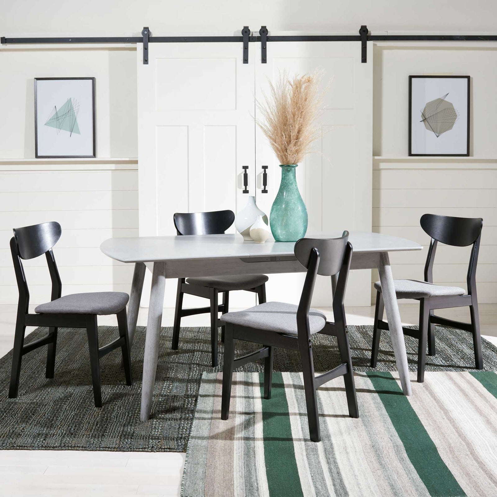 Kylie Auto Mechanism Extension Dining Table Dark Gray