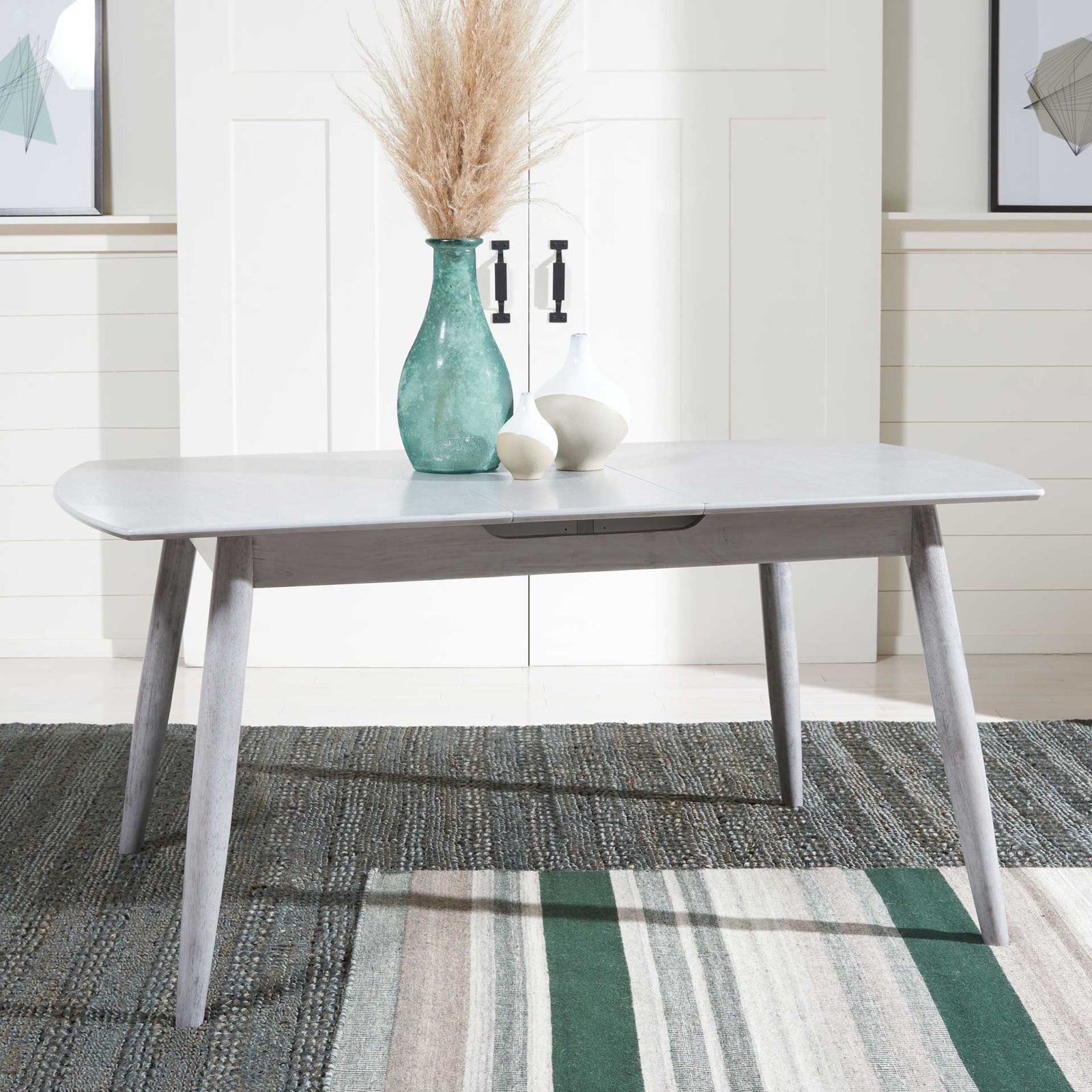 Kylie Auto Mechanism Extension Dining Table Dark Gray