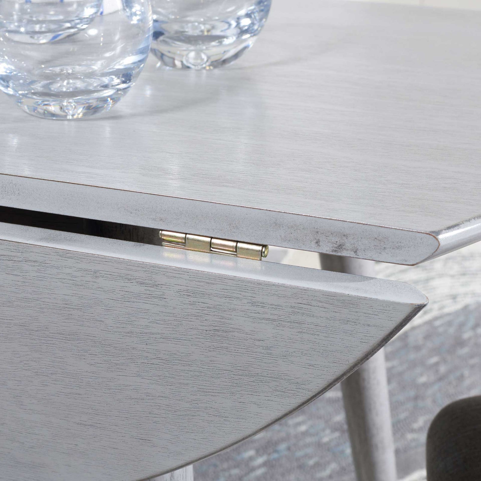 Loni Folding Round Dining Table Dark Gray