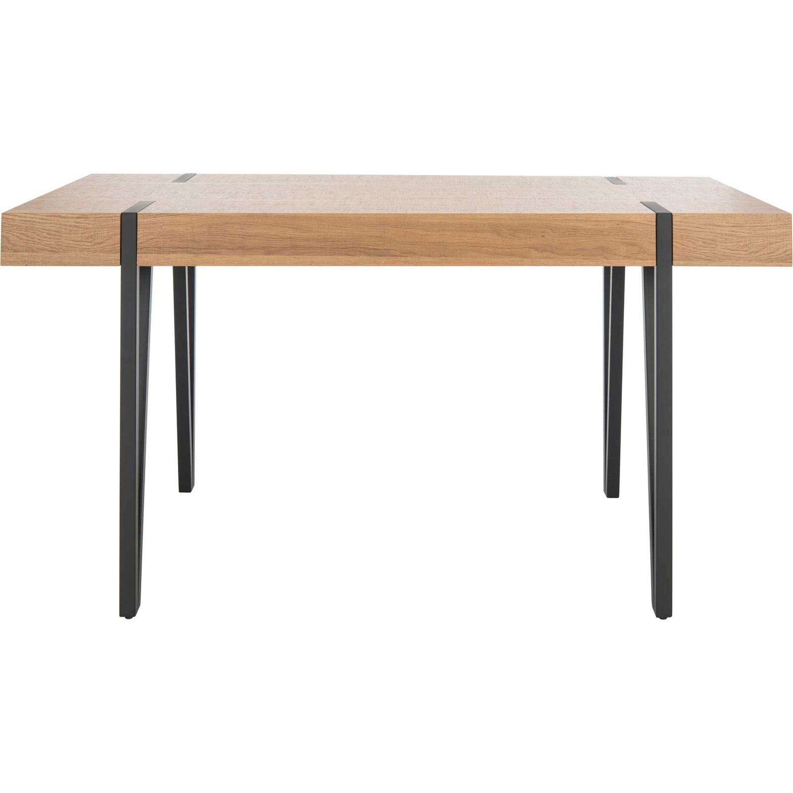 Alan Wood Top Dining Table Natural Brown/Black