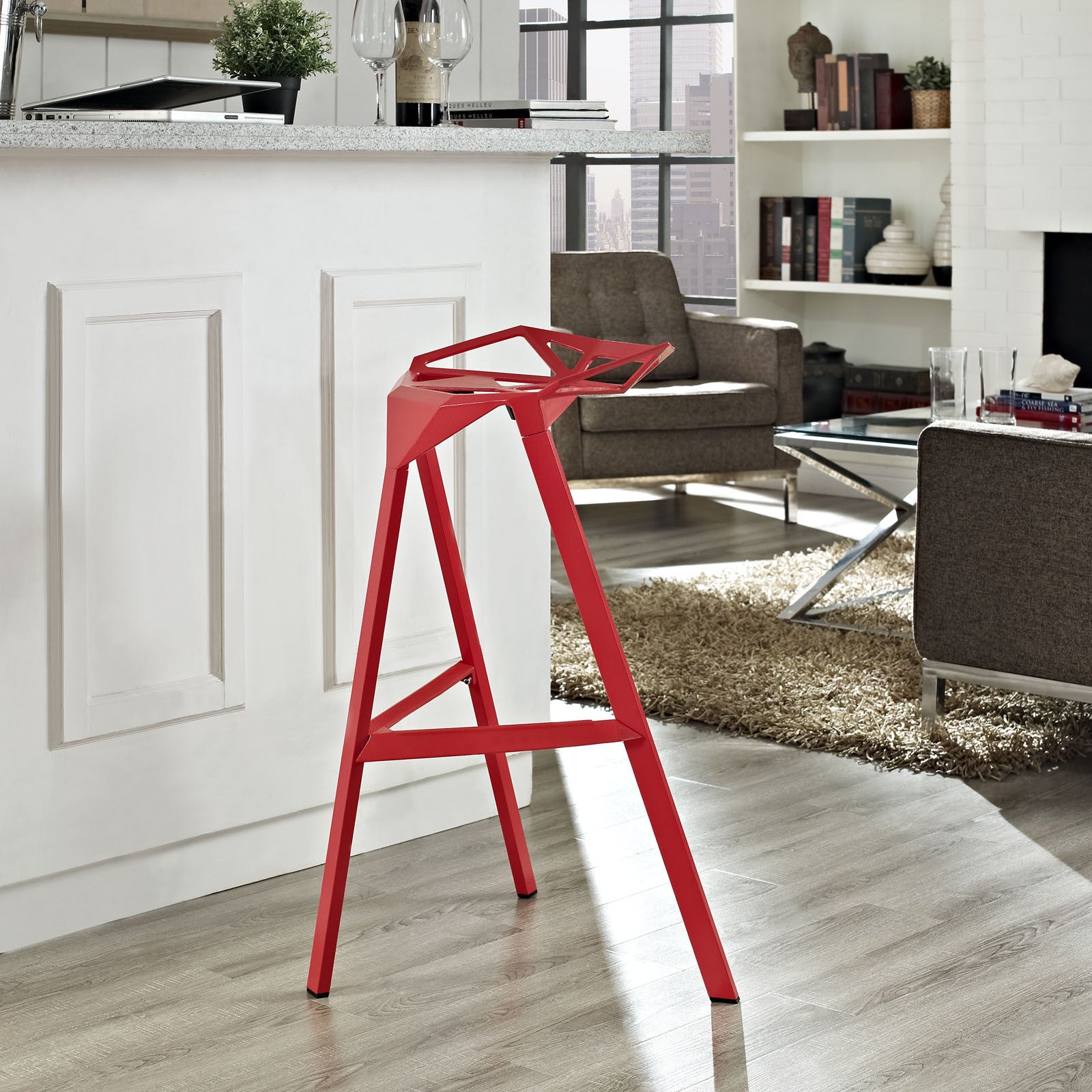 Lift Stacking Bar Stool Red