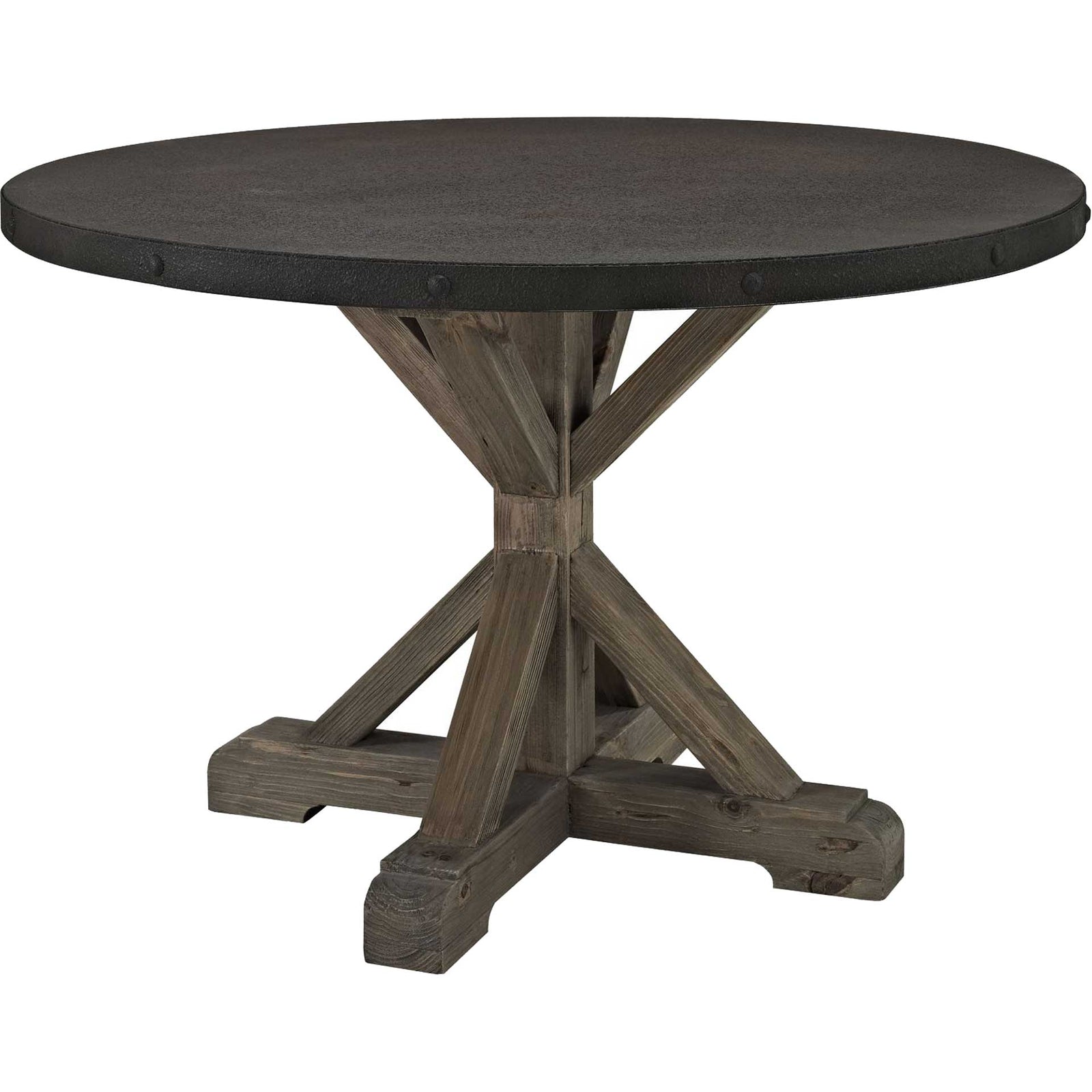 Saga Wood Top Dining Table Brown