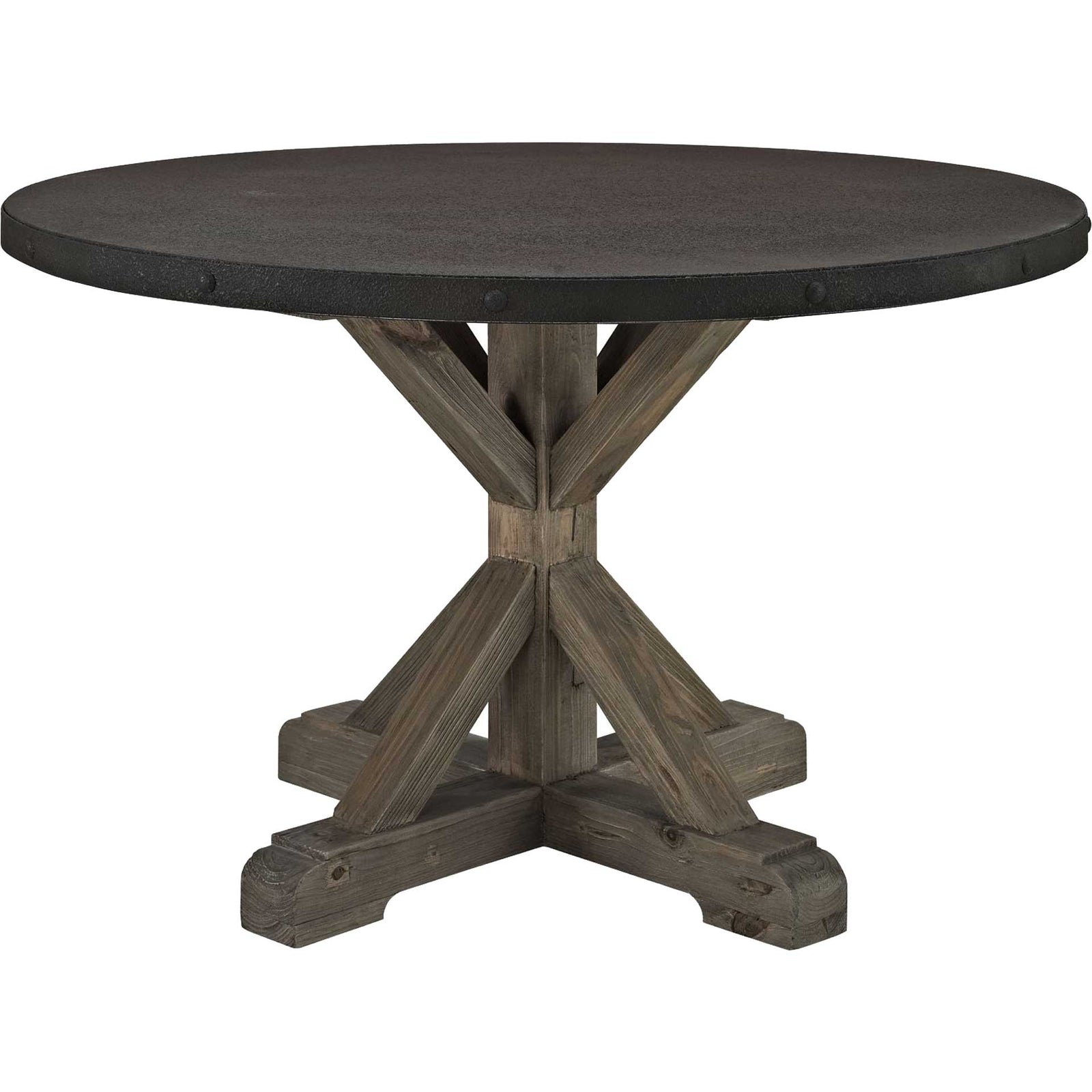 Saga Wood Top Dining Table Brown