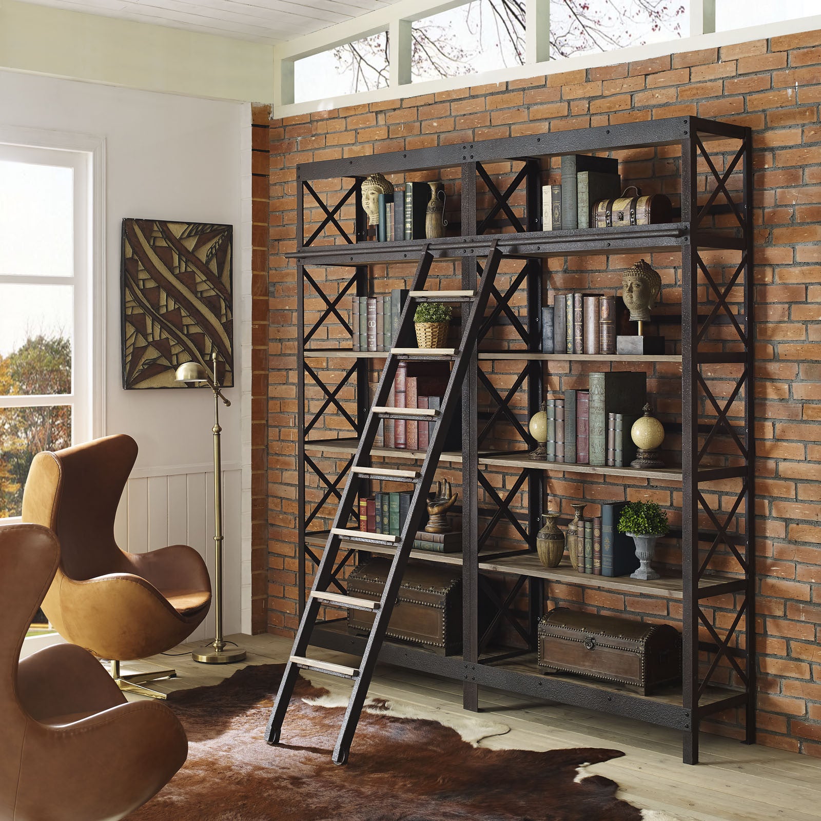 Head Wood Bookshelf Brown