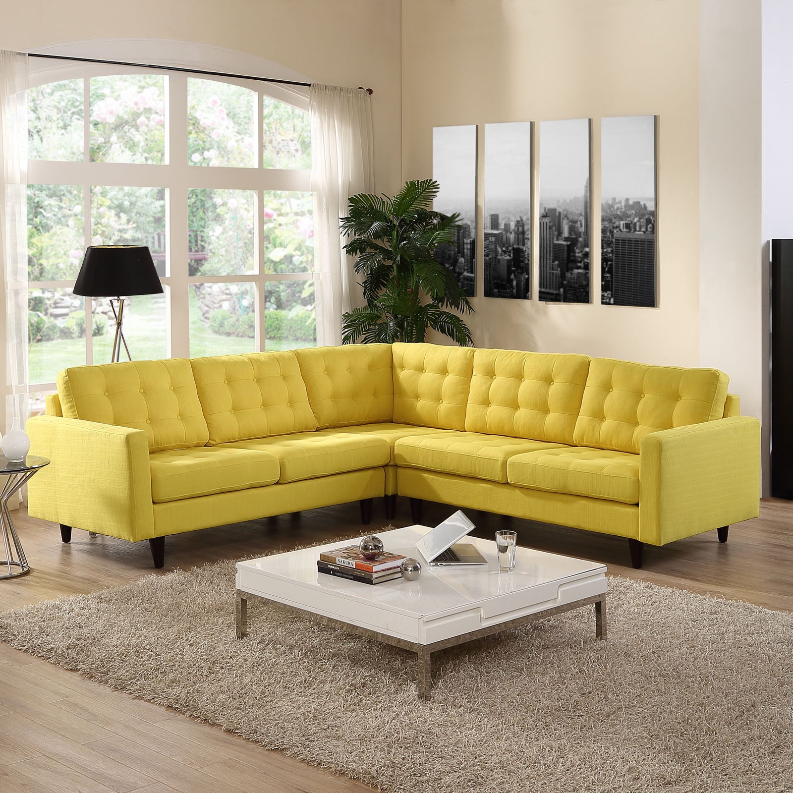 Era Fabric Corner Sectional Sofa Sunny