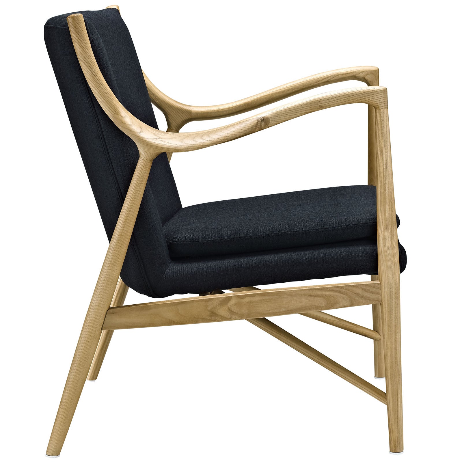 Minerva Upholstered Lounge Chair Birch Black