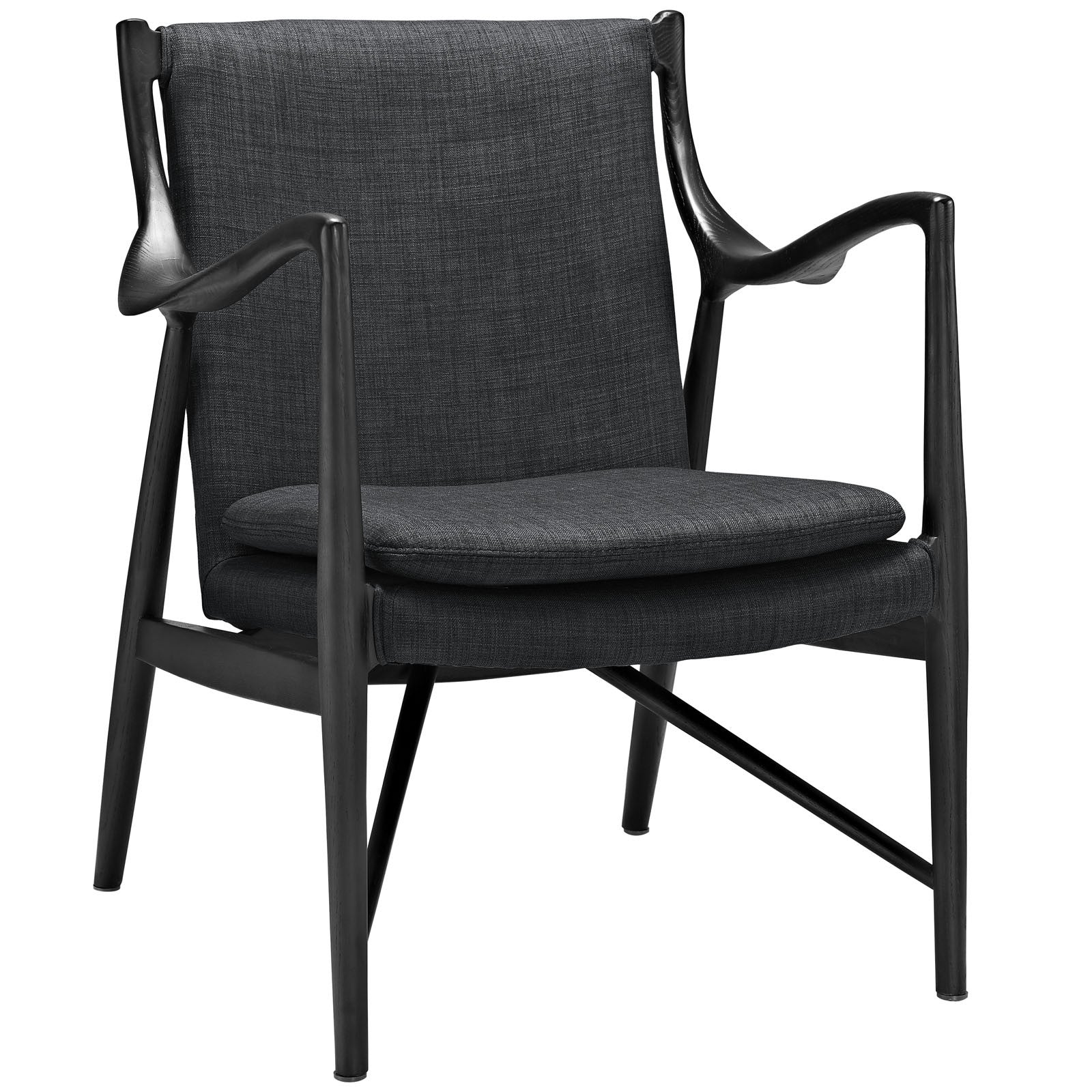 Minerva Upholstered Lounge Chair Black Gray