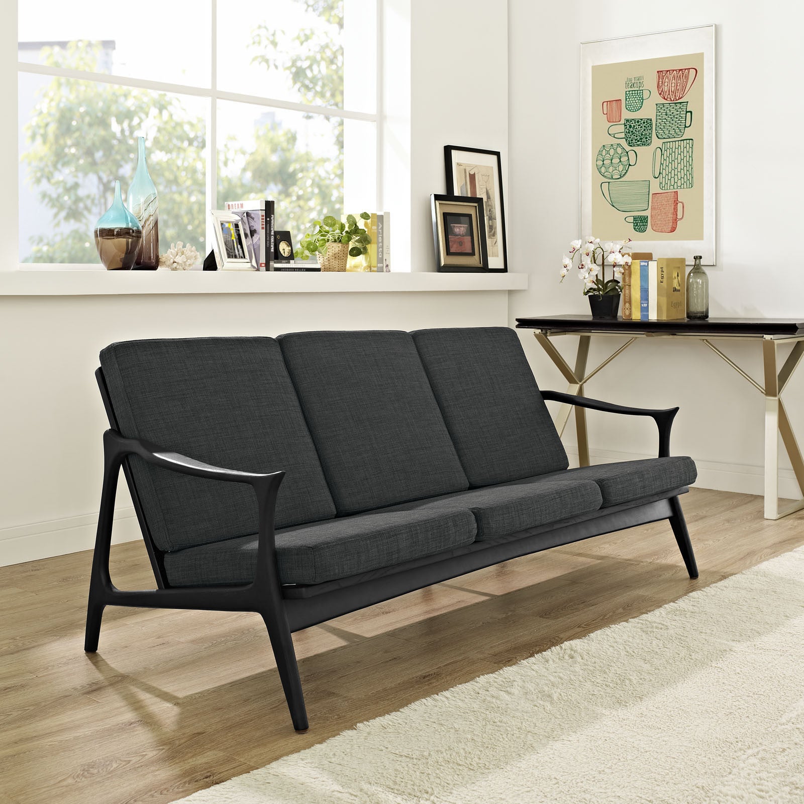 Pacific Sofa Black Gray