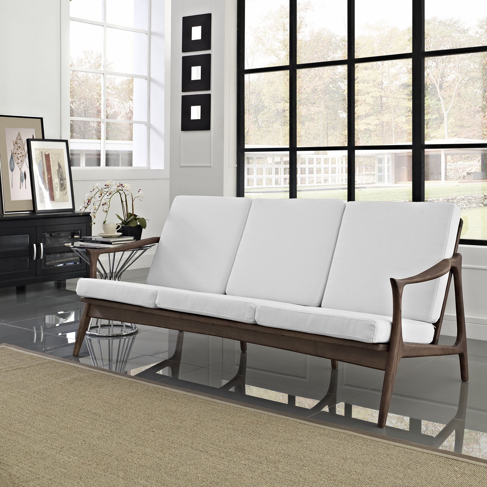 Pacific Sofa Walnut White