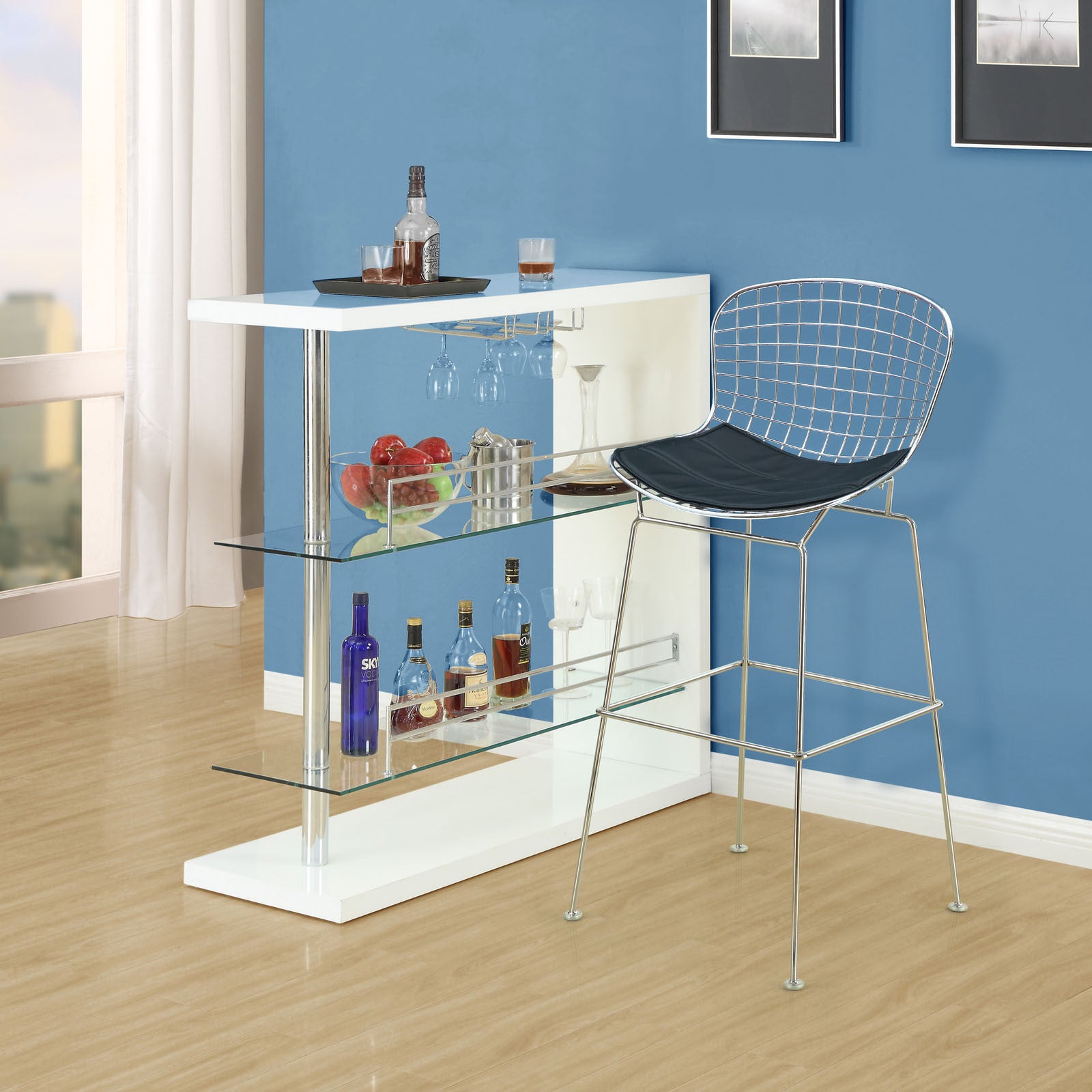 Cross Bar Stool Black