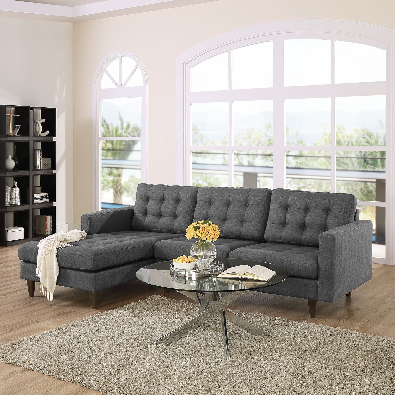Era Upholstered Sectional Sofa Gray