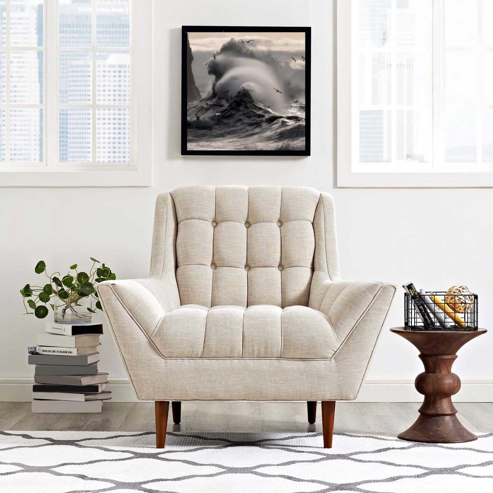 Reborn Fabric Armchair Beige