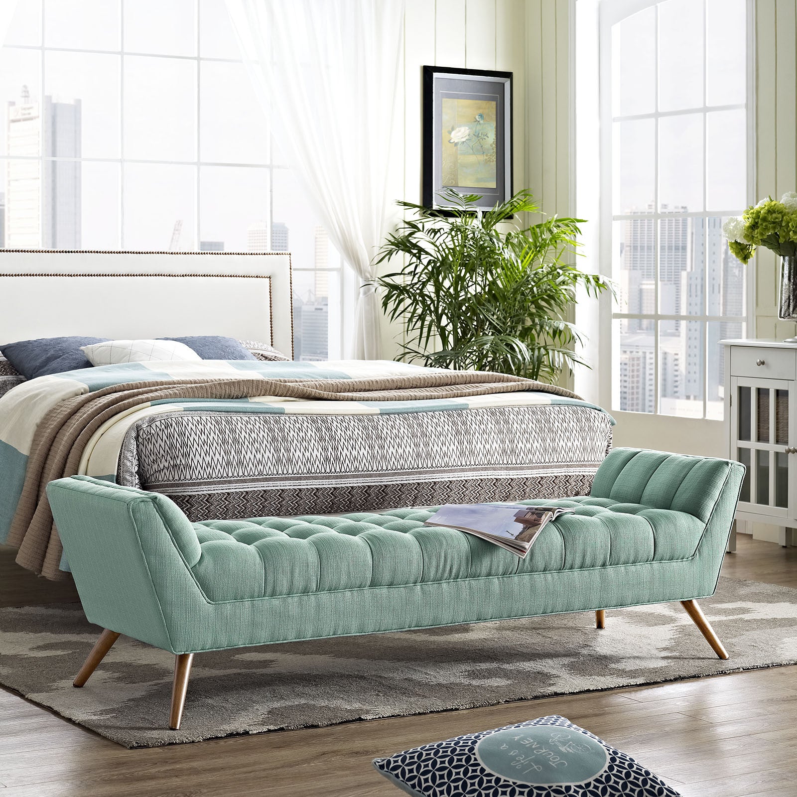 Reborn Fabric Bench Laguna