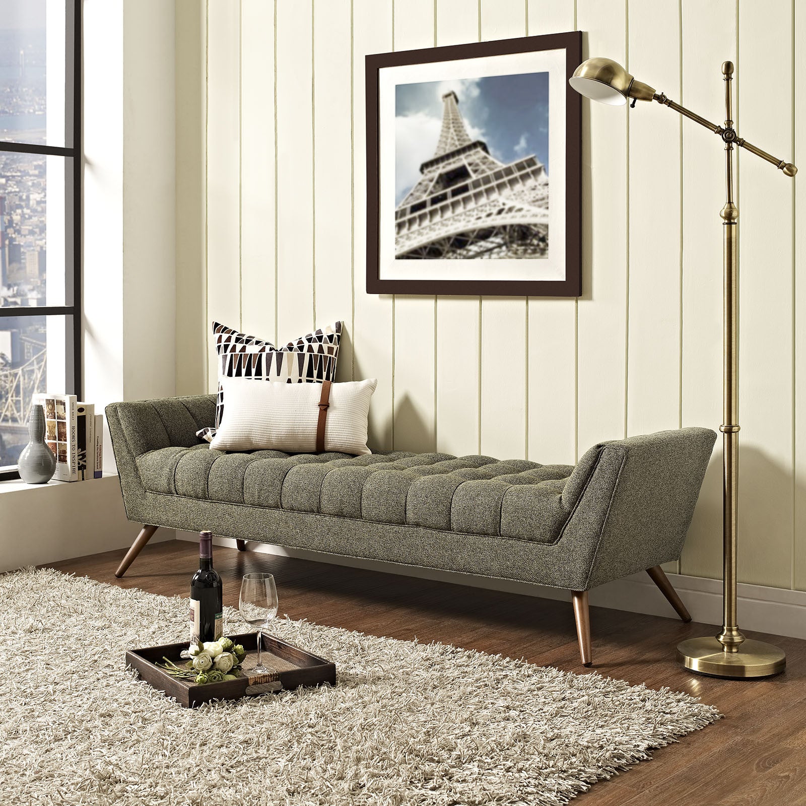 Reborn Fabric Bench Oatmeal