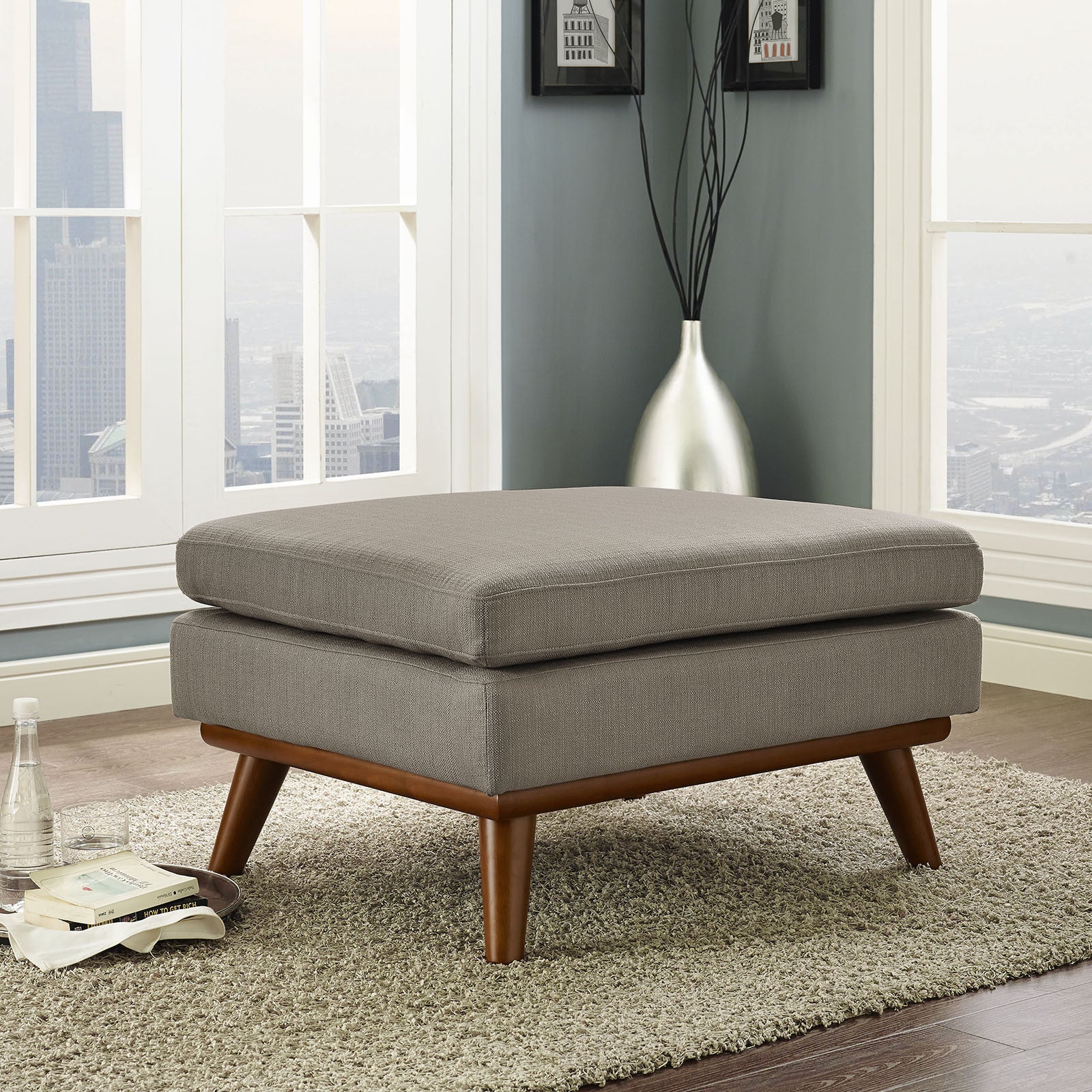 Emory Fabric Ottoman Granite