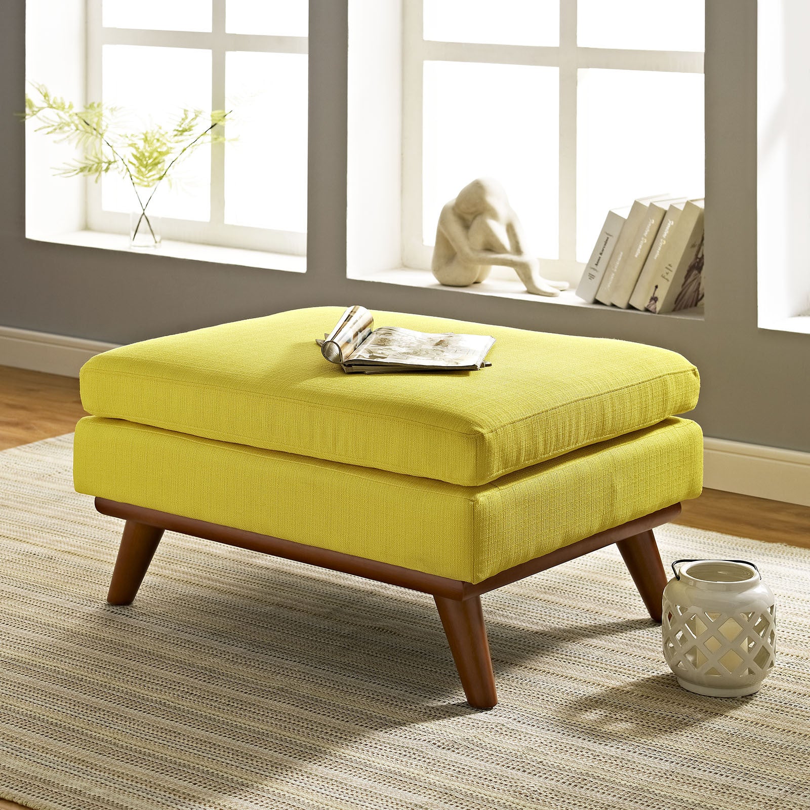 Emory Fabric Ottoman Sunny