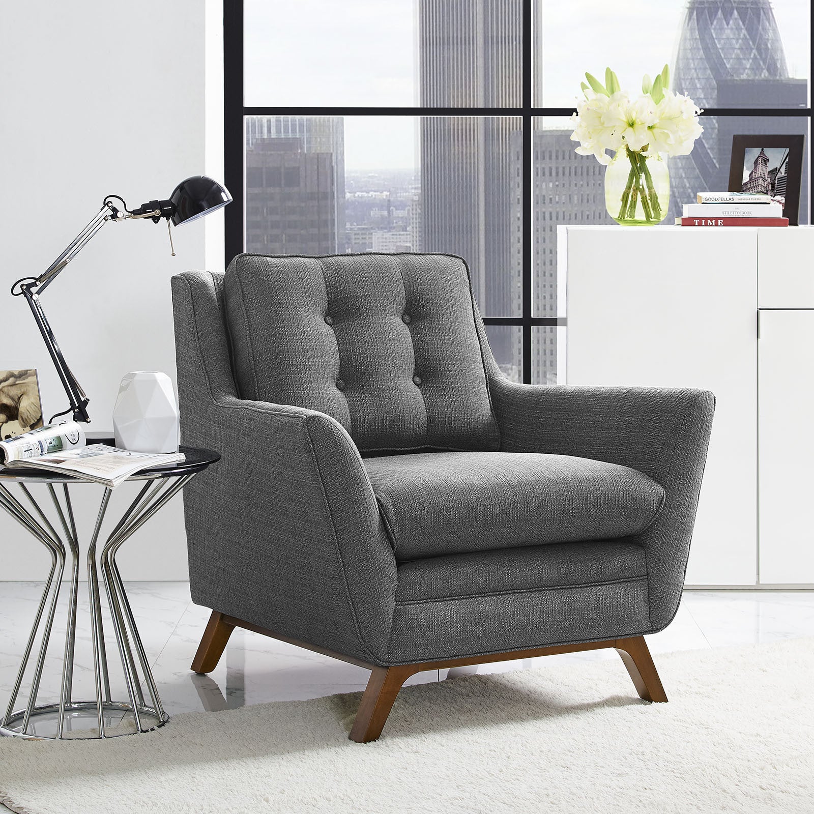 Beowulf Fabric Armchair Gray
