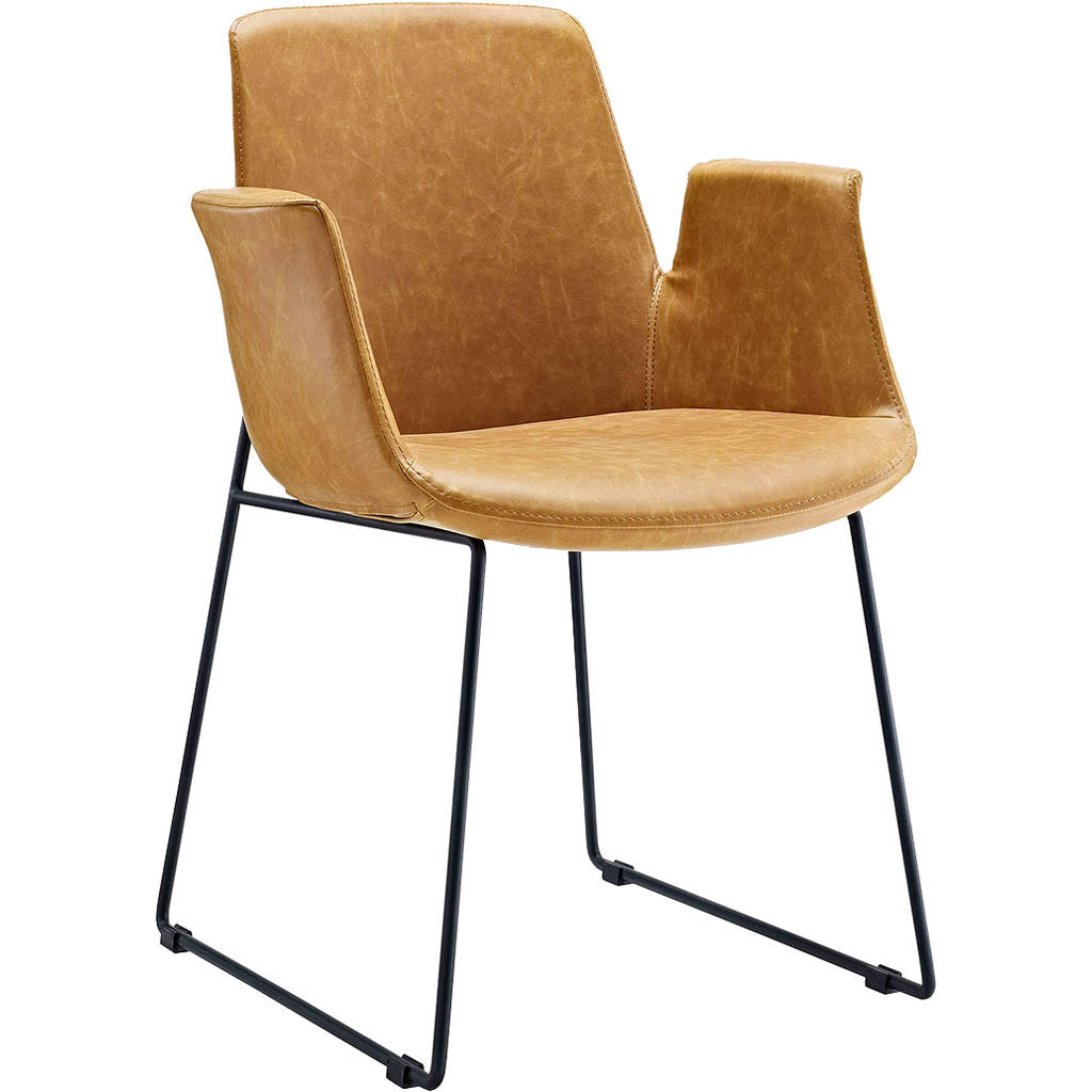 Attention Dining Leather Armchair Tan