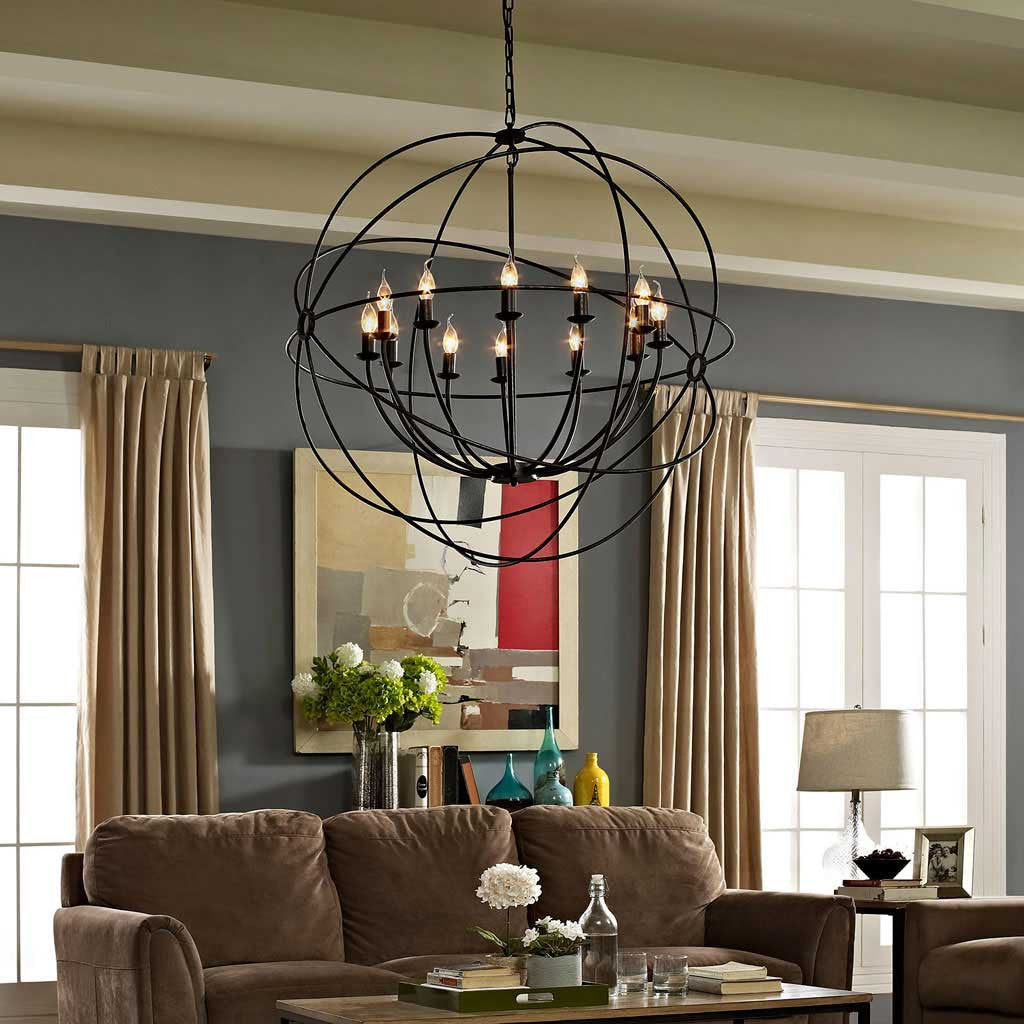Atomic 39.5" Chandelier Brown