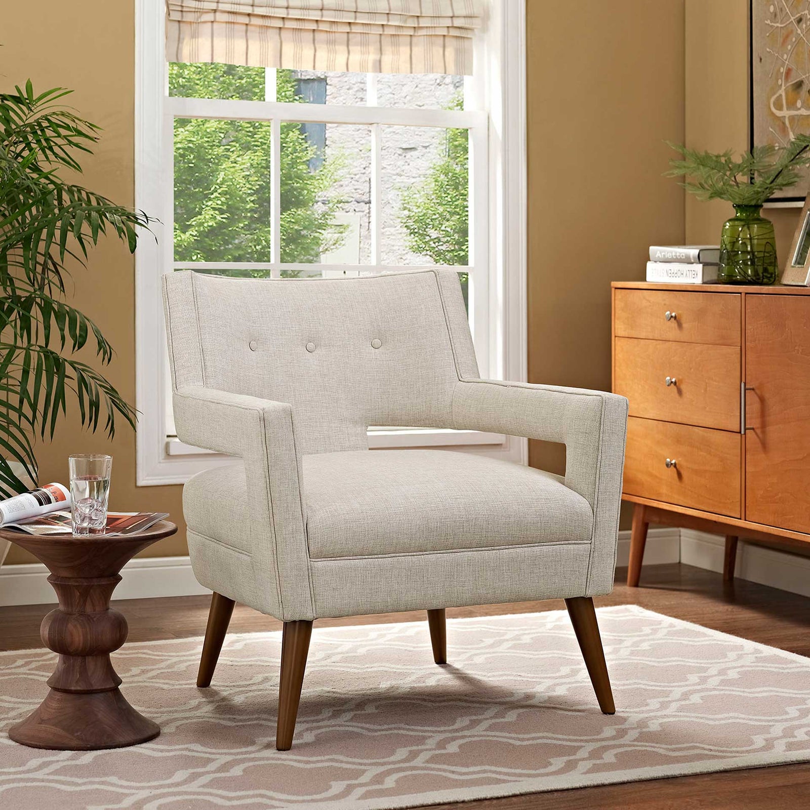 Stanley Upholstered Fabric Armchair Sand