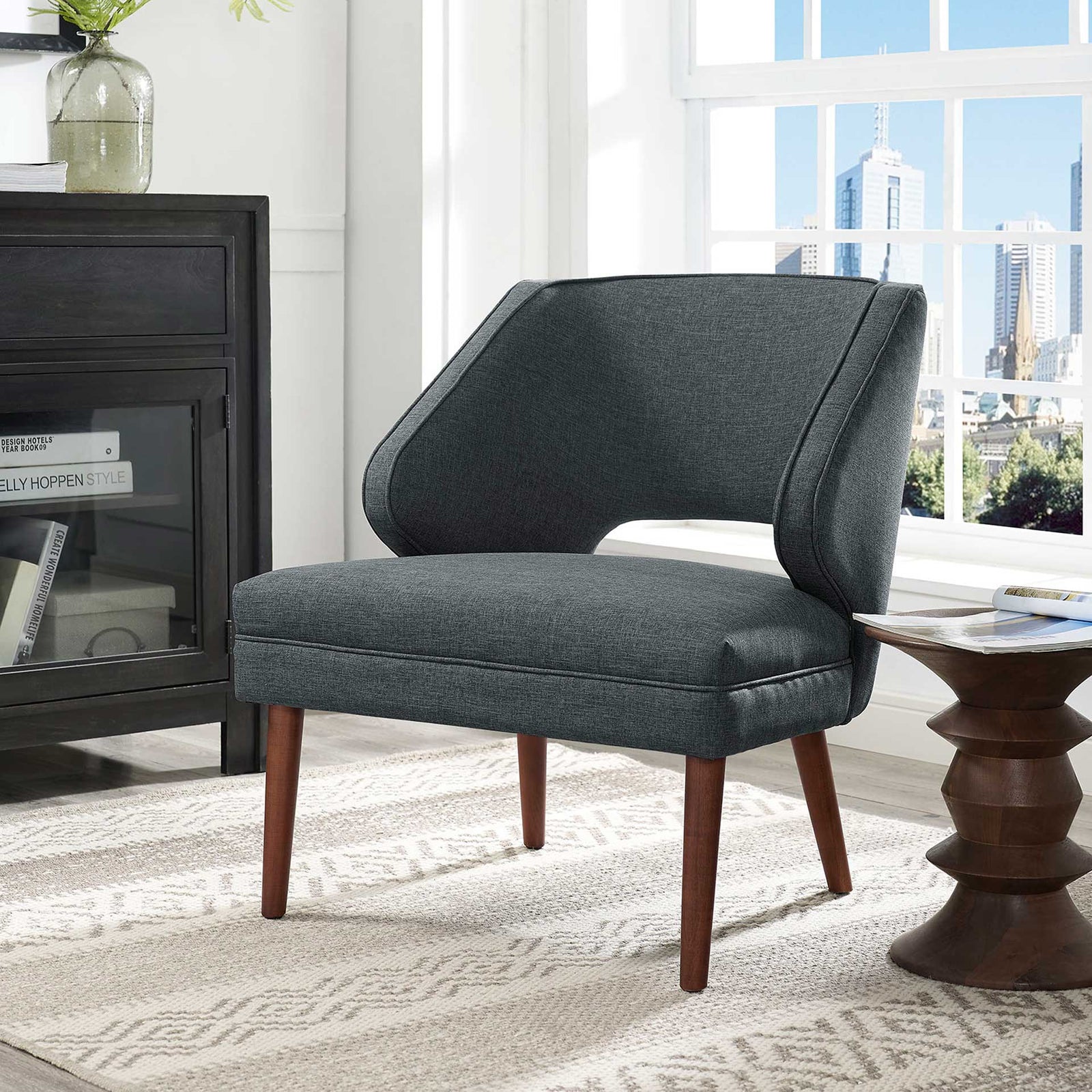 Dawson Upholstered Fabric Armchair Gray