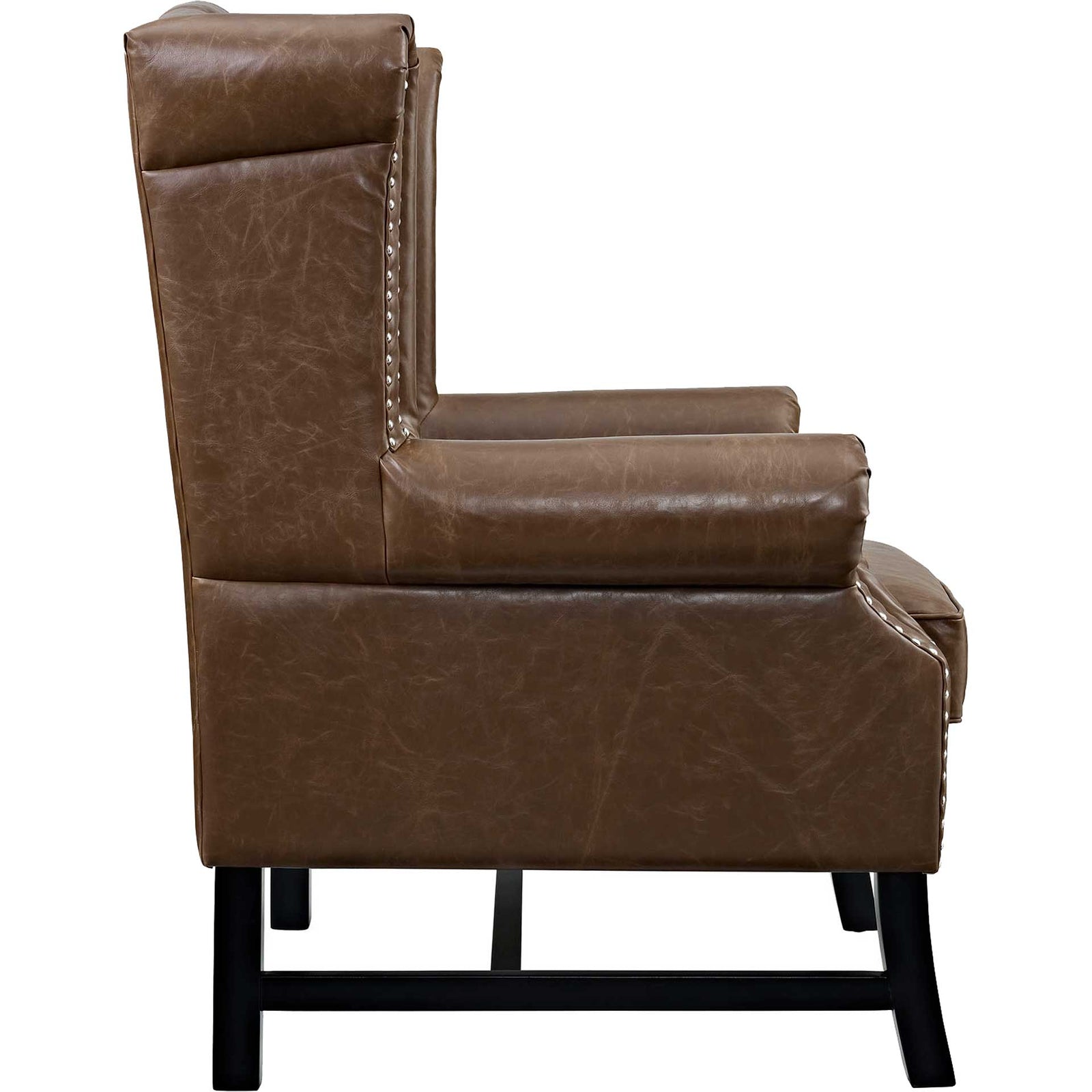 Starburst Upholstered Vinyl Armchair Brown