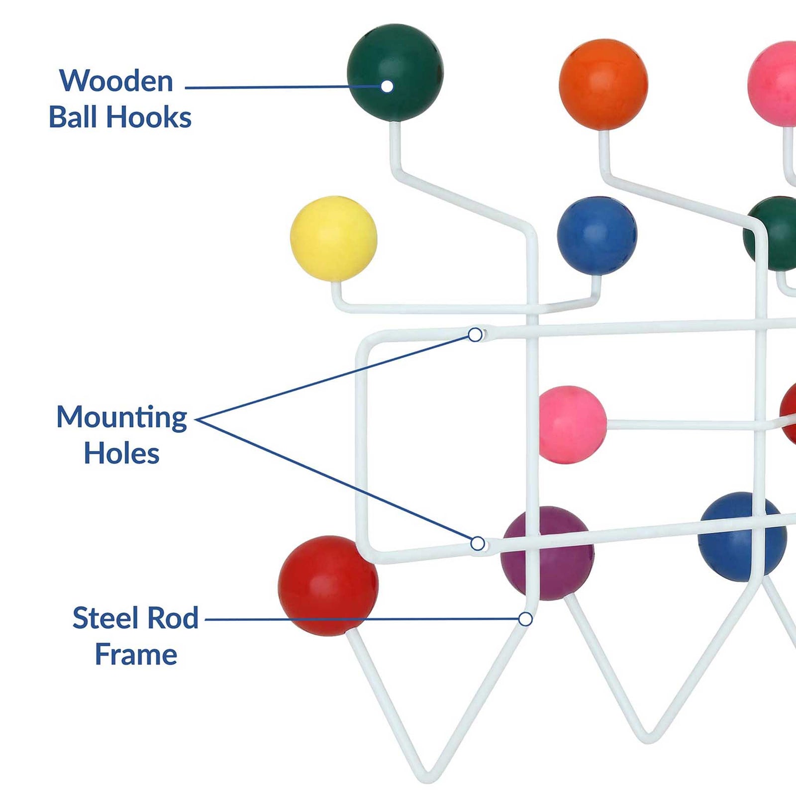 Gumball Coat Rack Multicolored