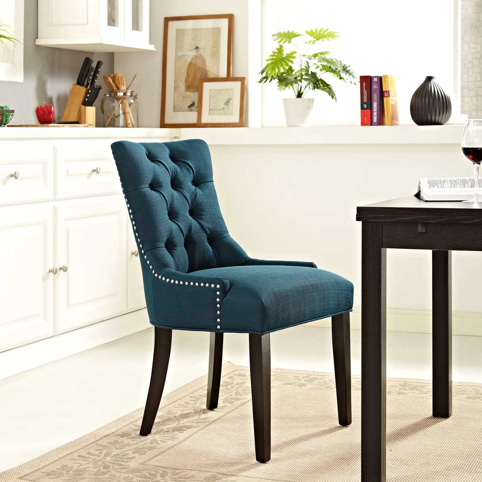 Riley Fabric Dining Chair Azure