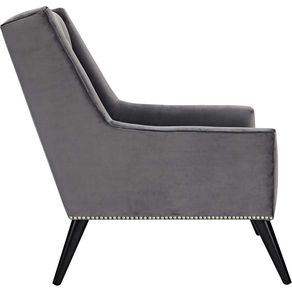 Pericles Velvet Armchair Gray