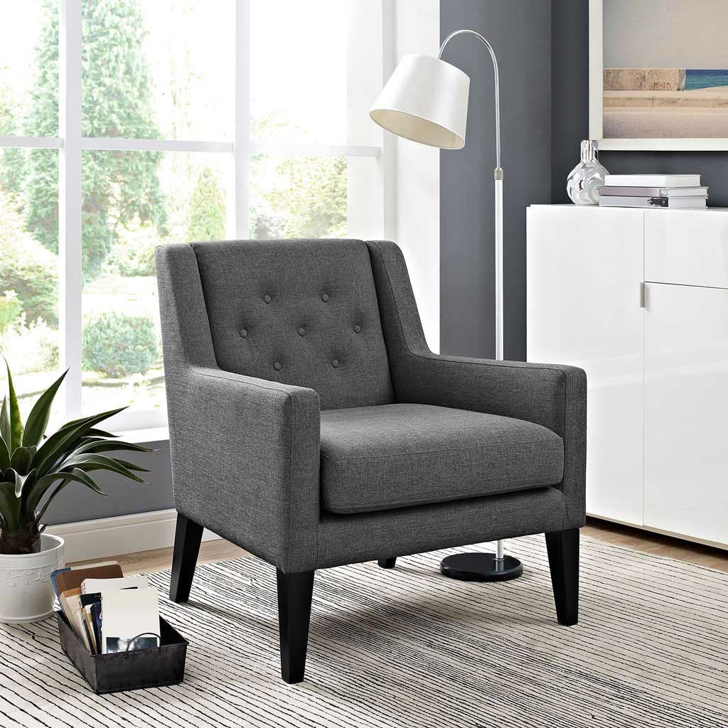 Eminence Fabric Armchair Gray