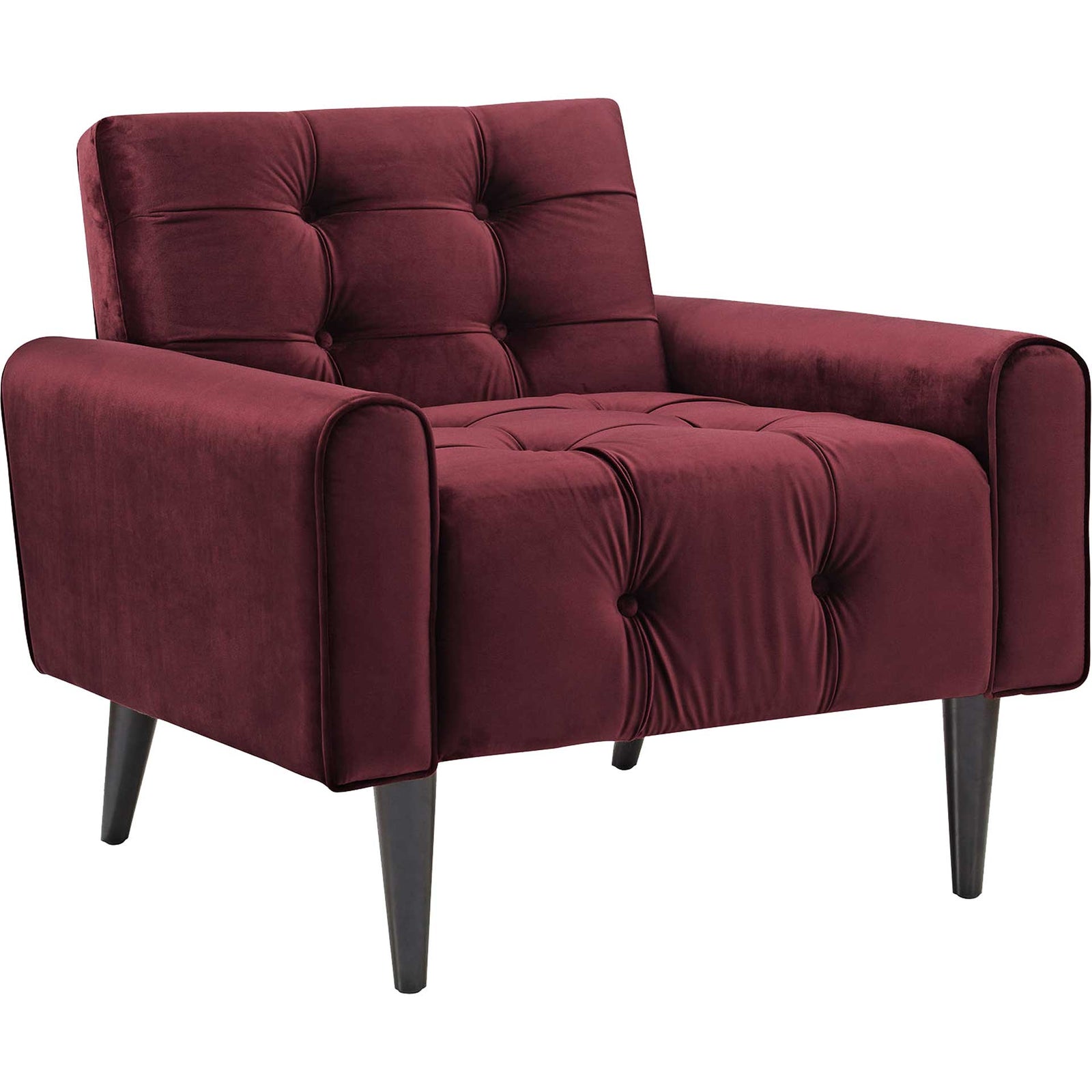 Davis Velvet Armchair Maroon