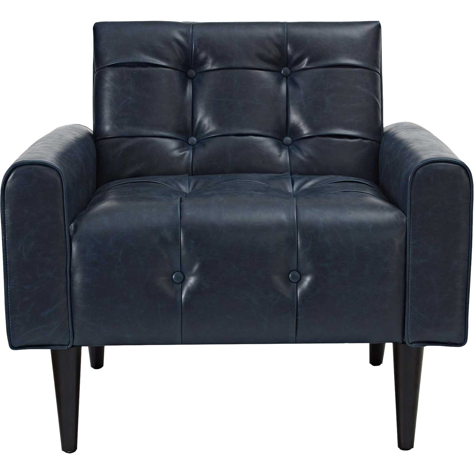 Davis Upholstered Vinyl Accent Chair Blue