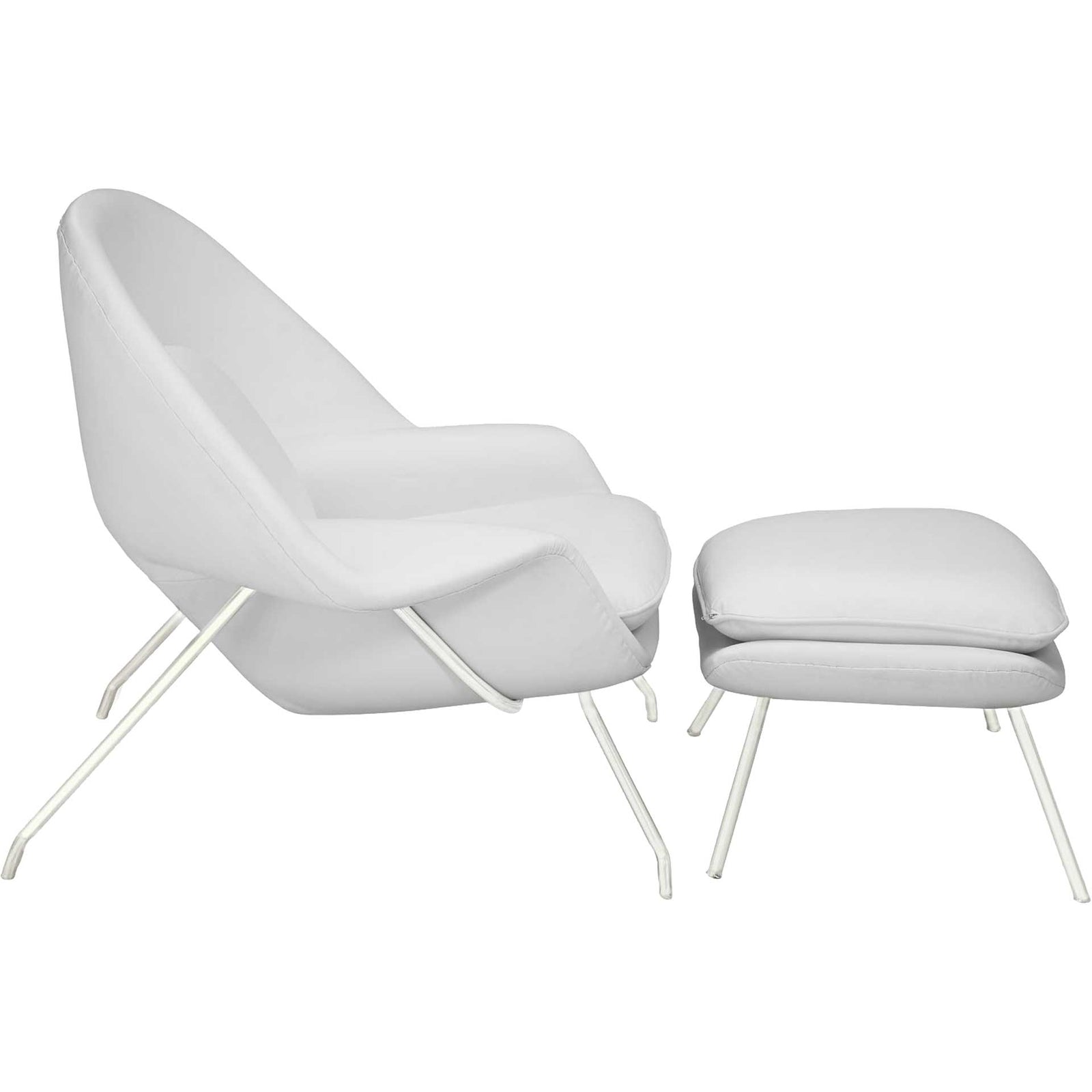 Wander Leather Lounge Chair White