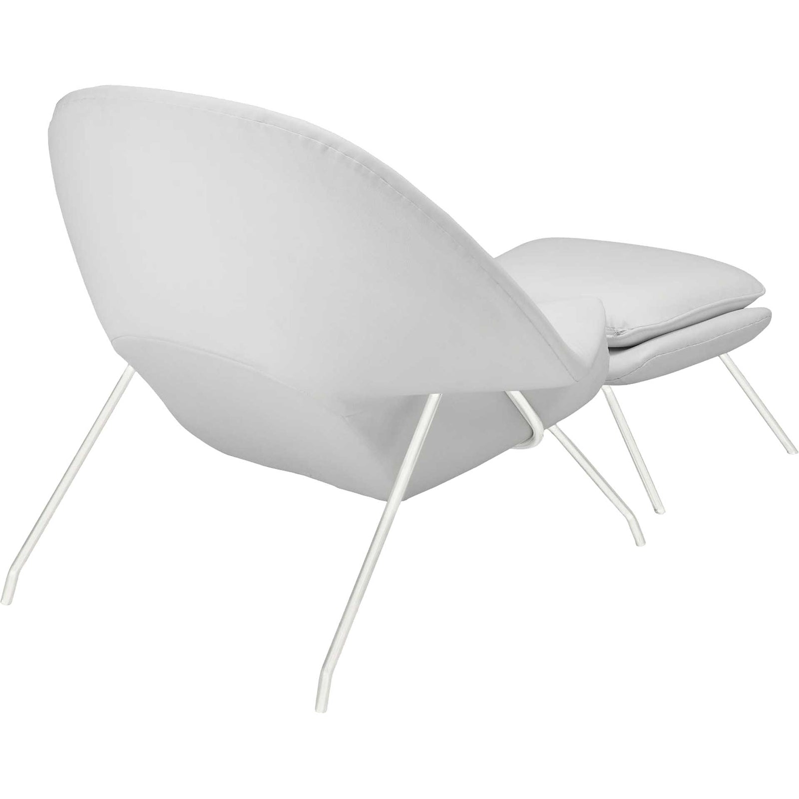 Wander Leather Lounge Chair White