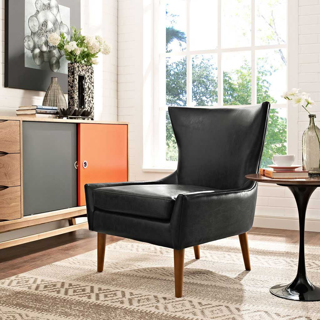 Kessel Vinyl Armchair Black
