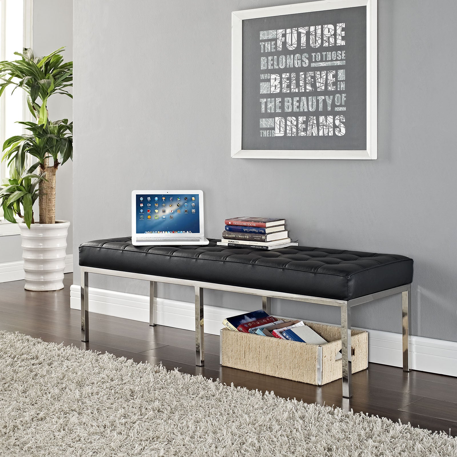 Lyte Three-Seater Bench Black