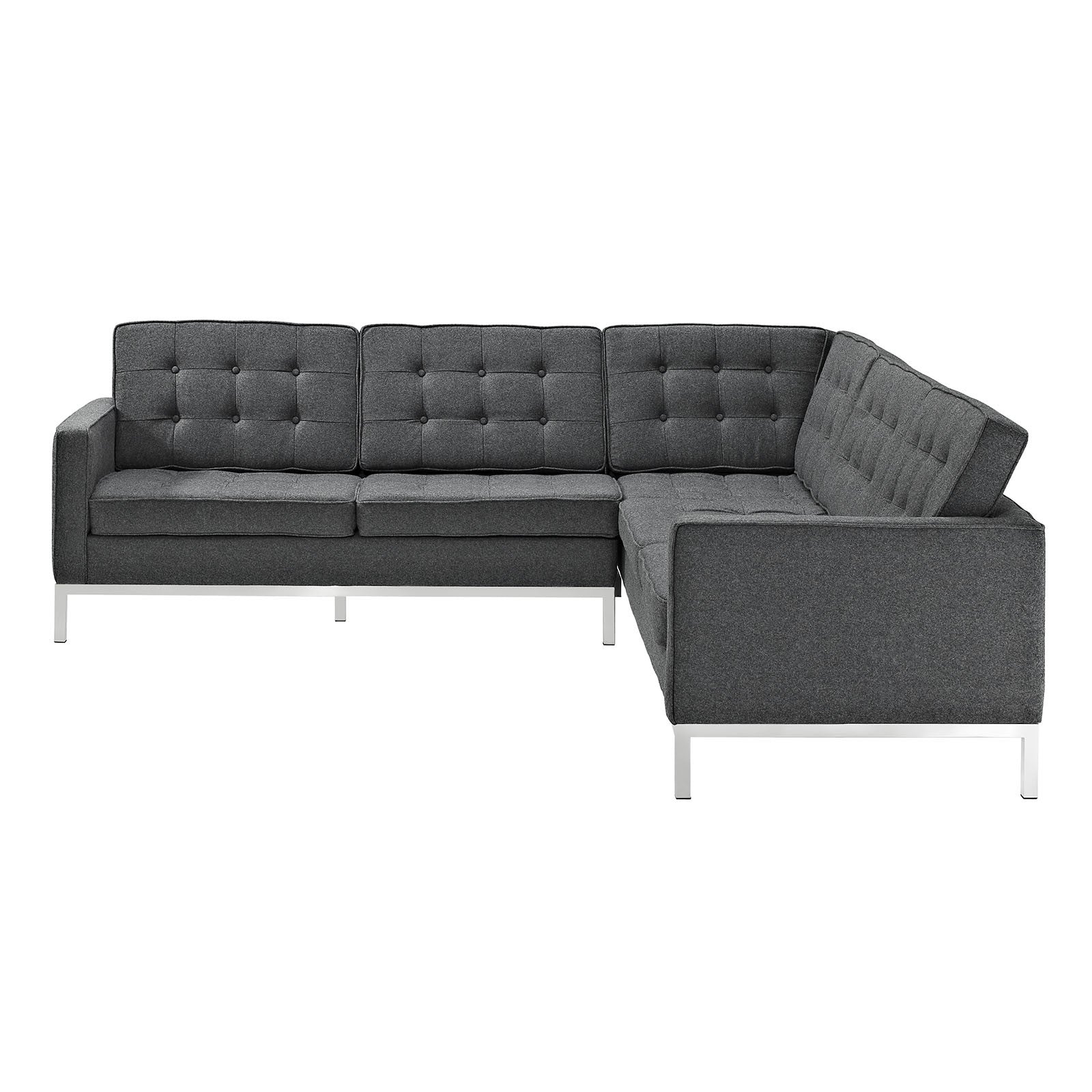 Lyte Wool Corner Sectional Sofa Dark Gray