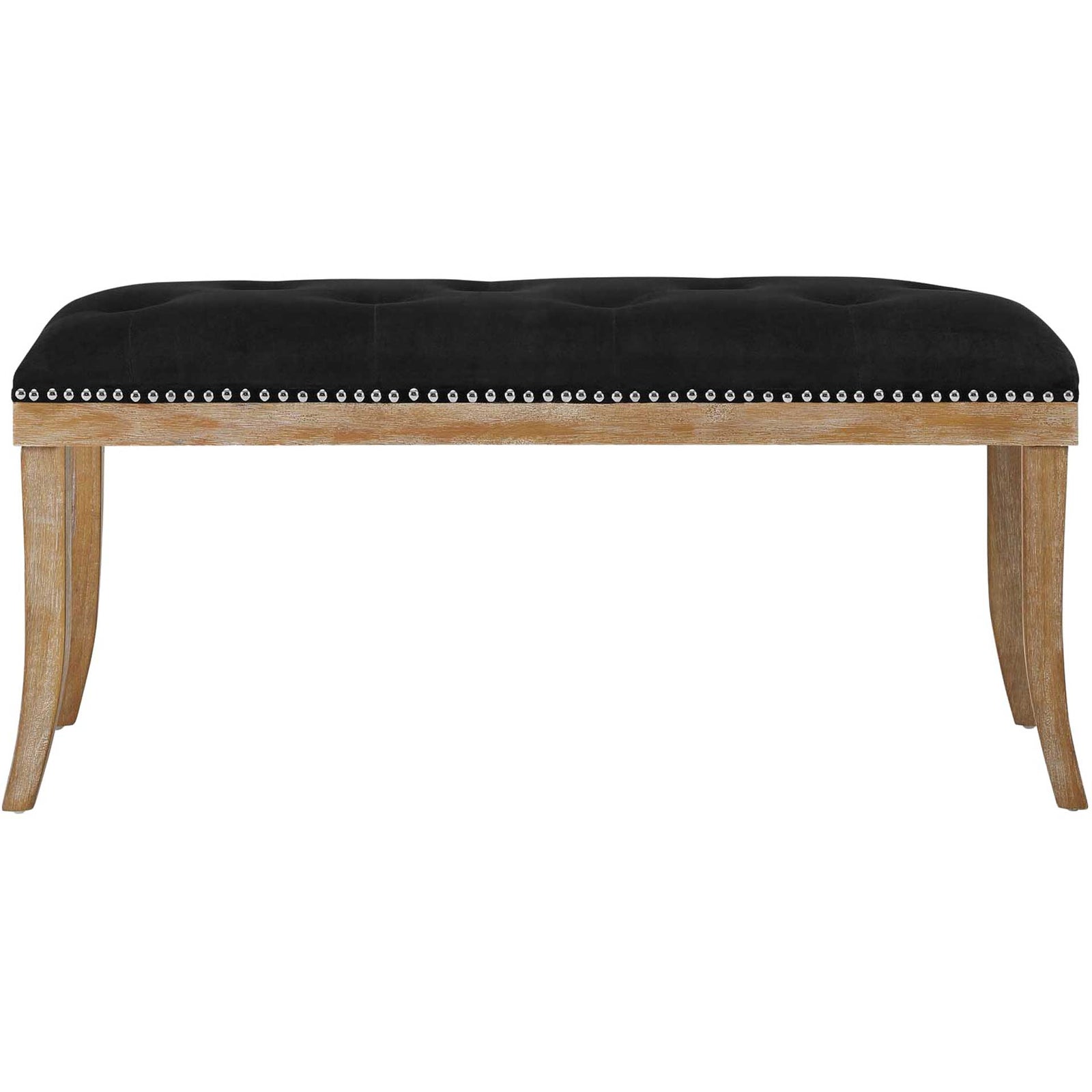 Esmeralda Velvet Bench Black