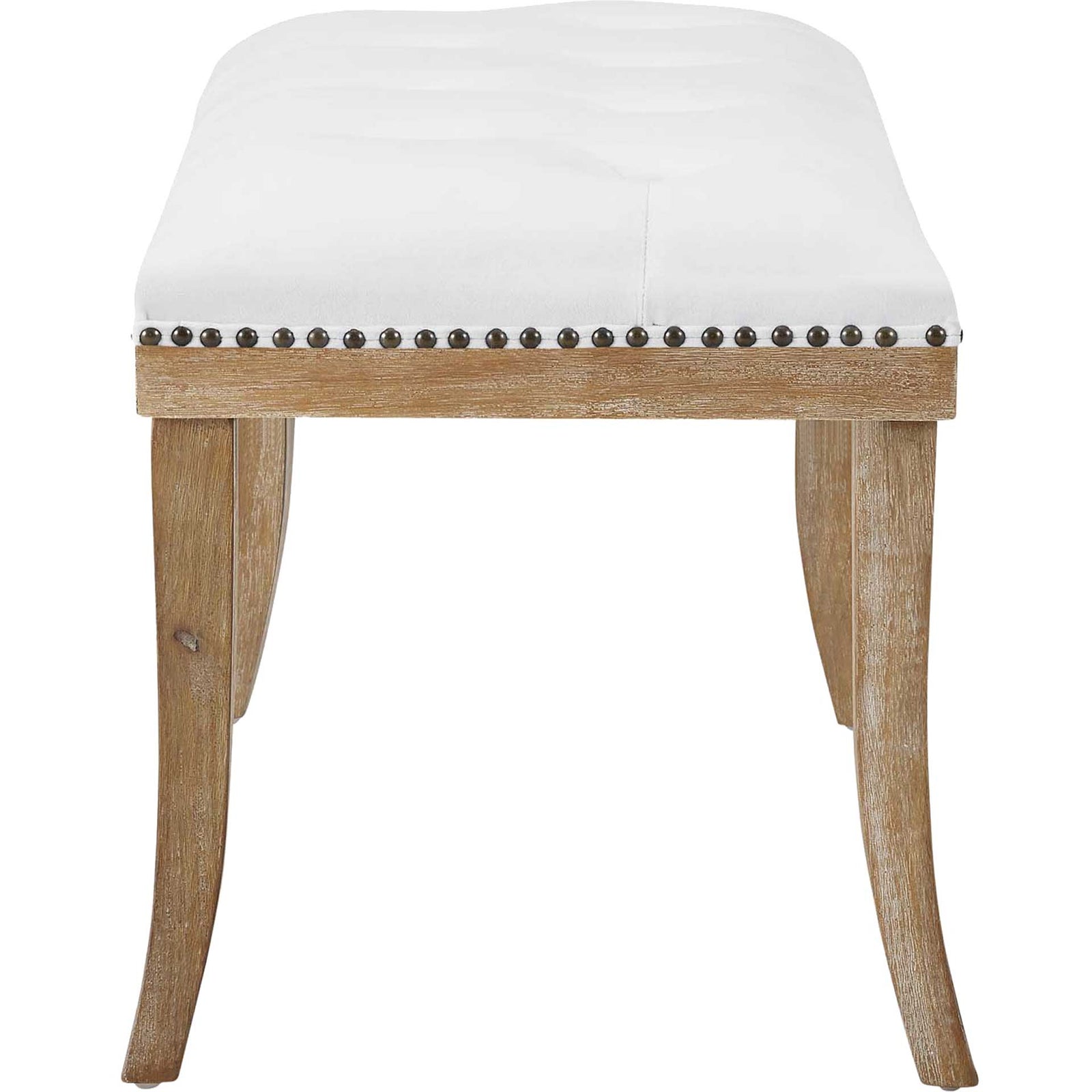 Esmeralda Velvet Bench Ivory