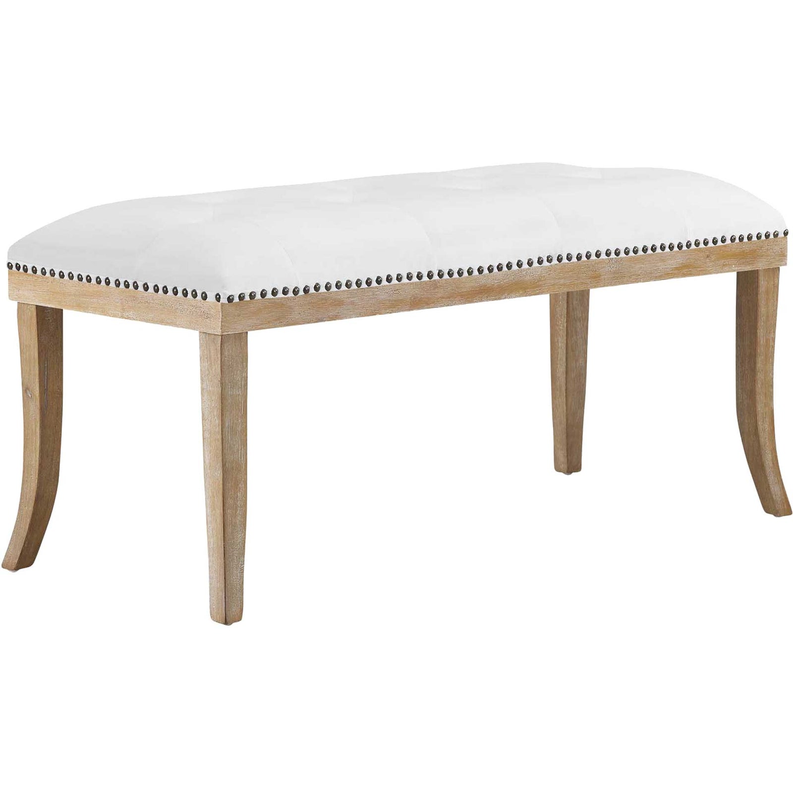 Esmeralda Velvet Bench Ivory