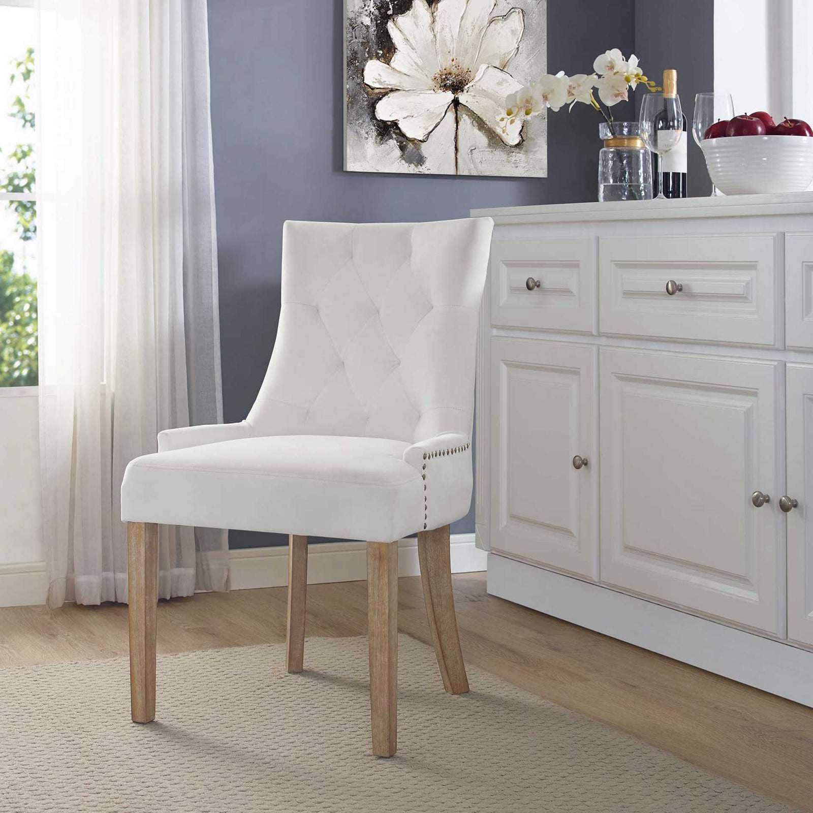Preston Velvet Dining Chair Ivory