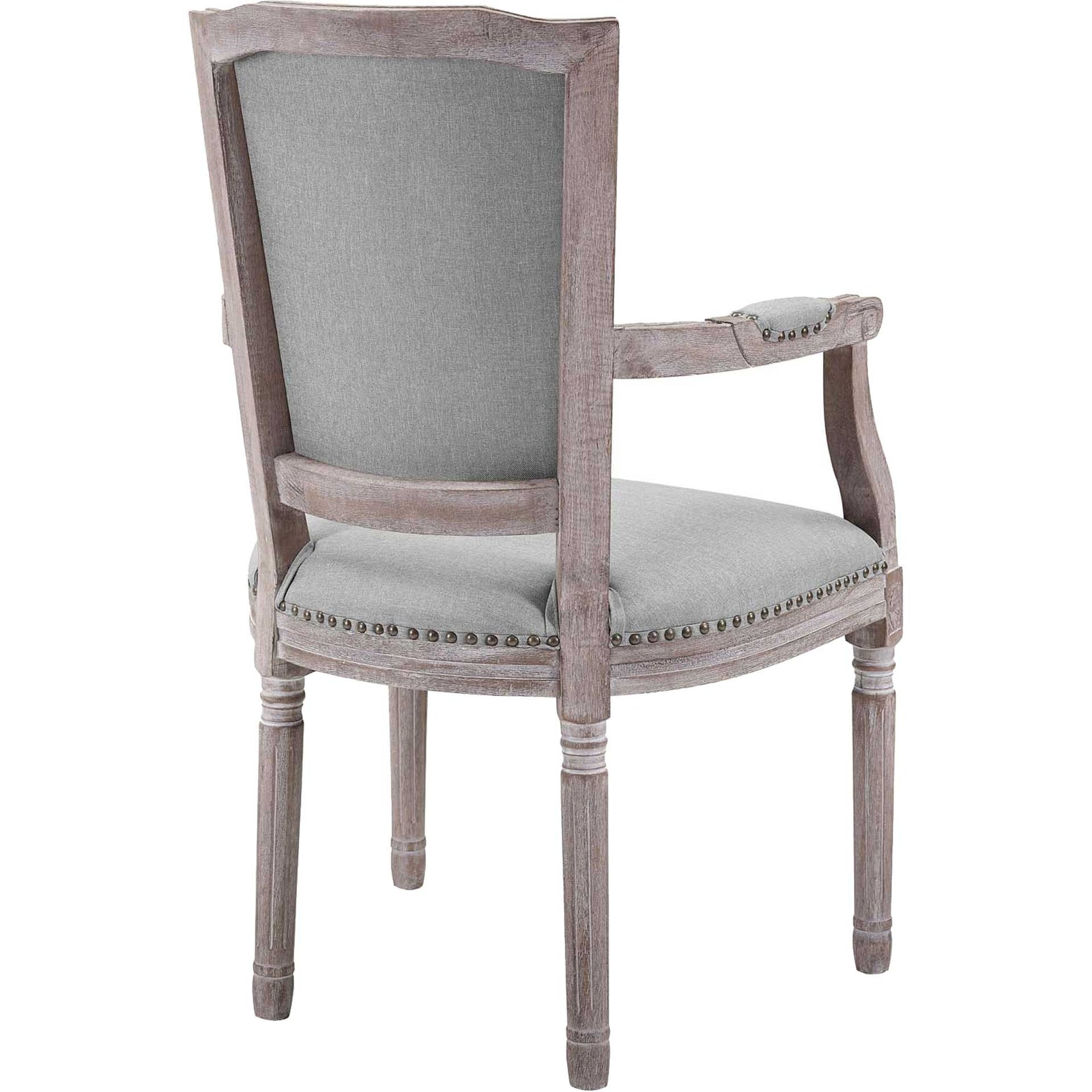 Poppy Upholstered Fabric Dining Armchair Light Gray