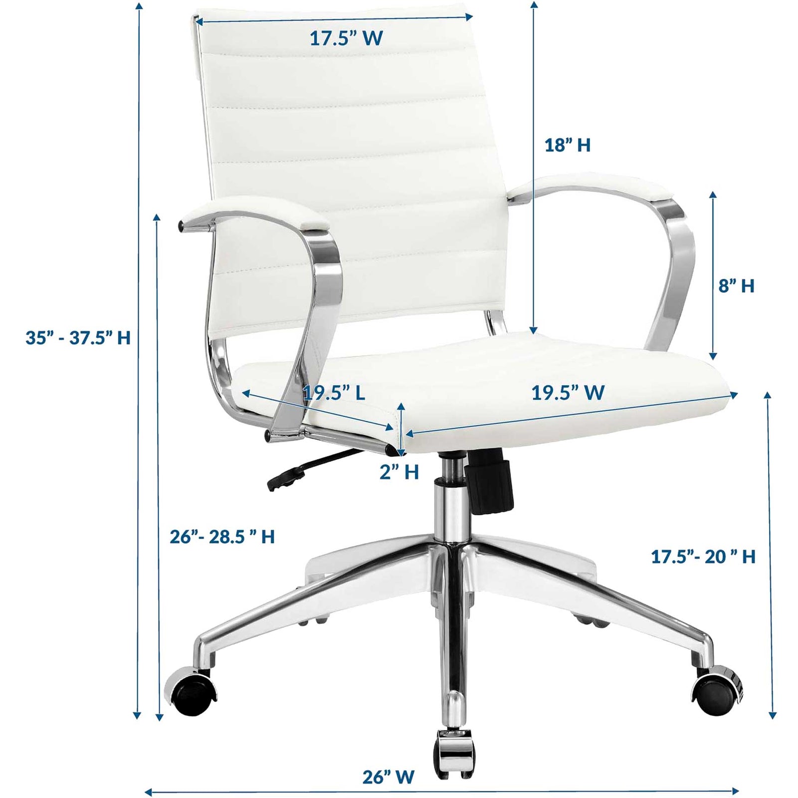 Jaxon Mid Back Office Chair White