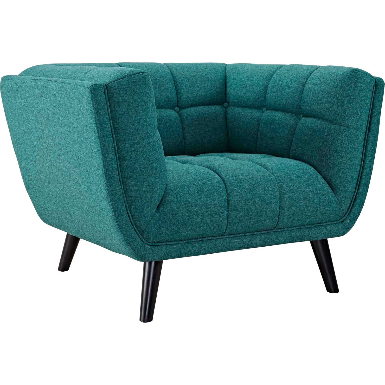 Banister Upholstered Fabric Armchair Teal