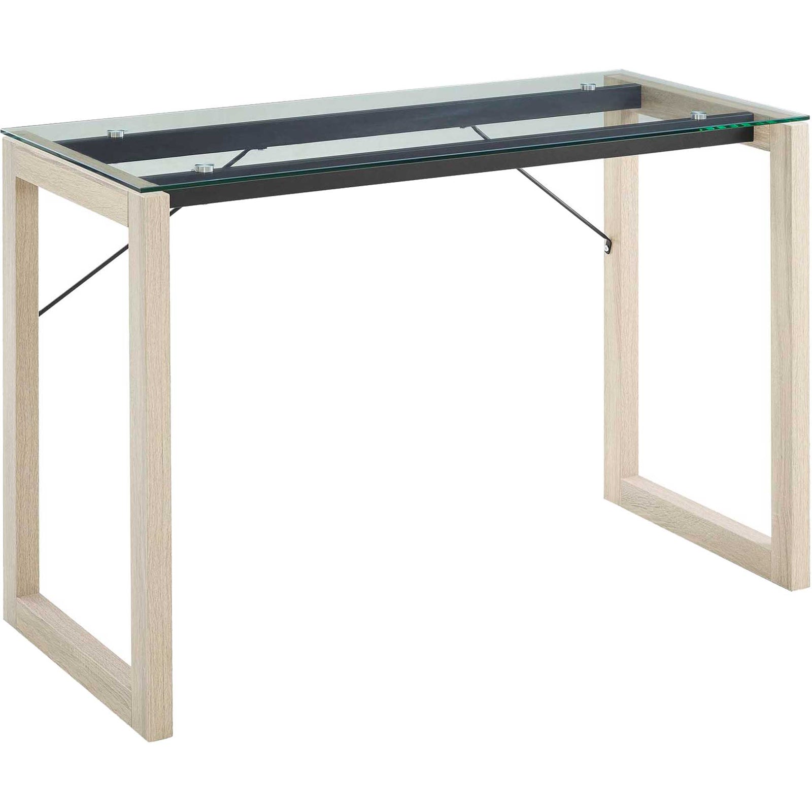 Madeline Glass Top Writing Desk Natural Clear