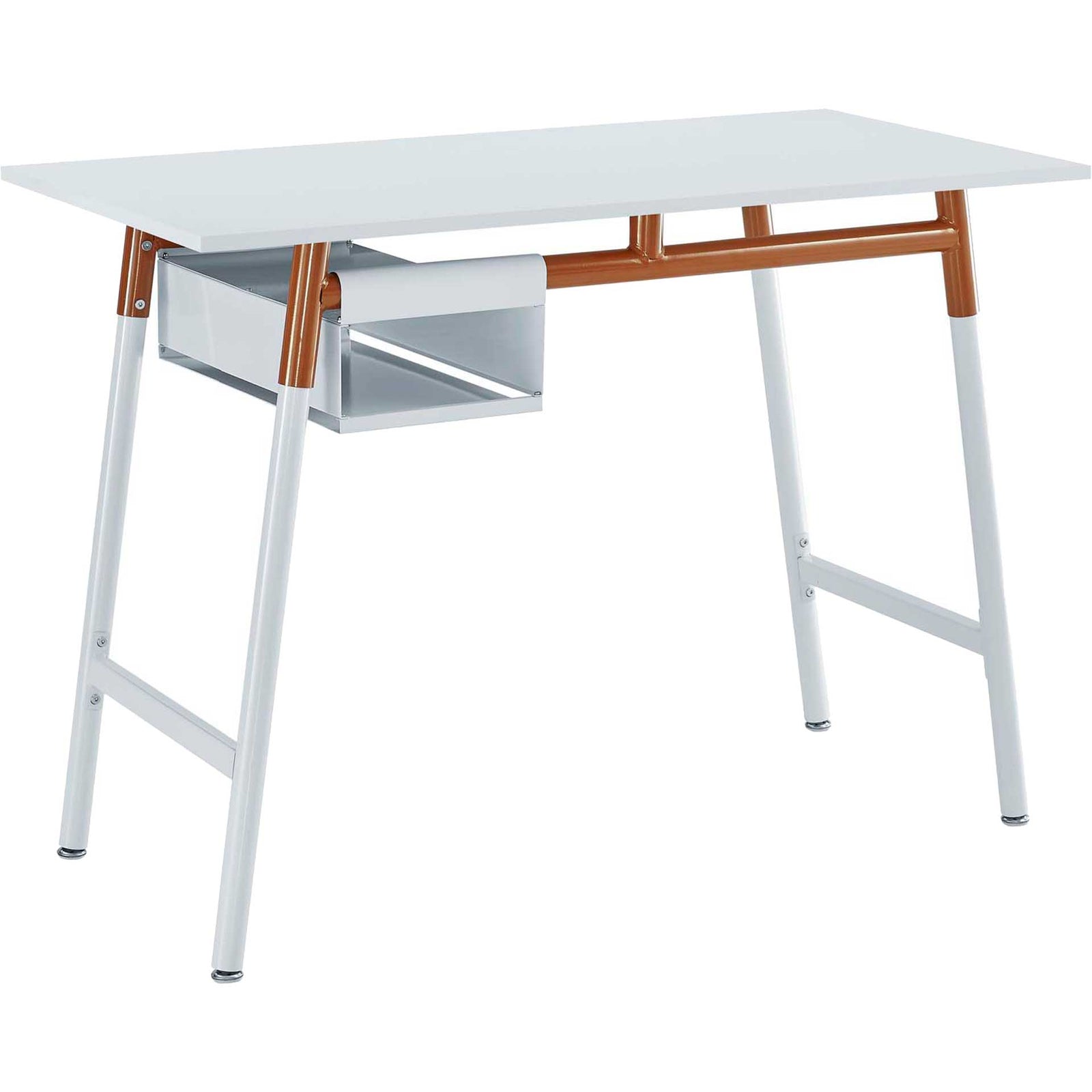 Rayan Wood Writing Desk White/Orange