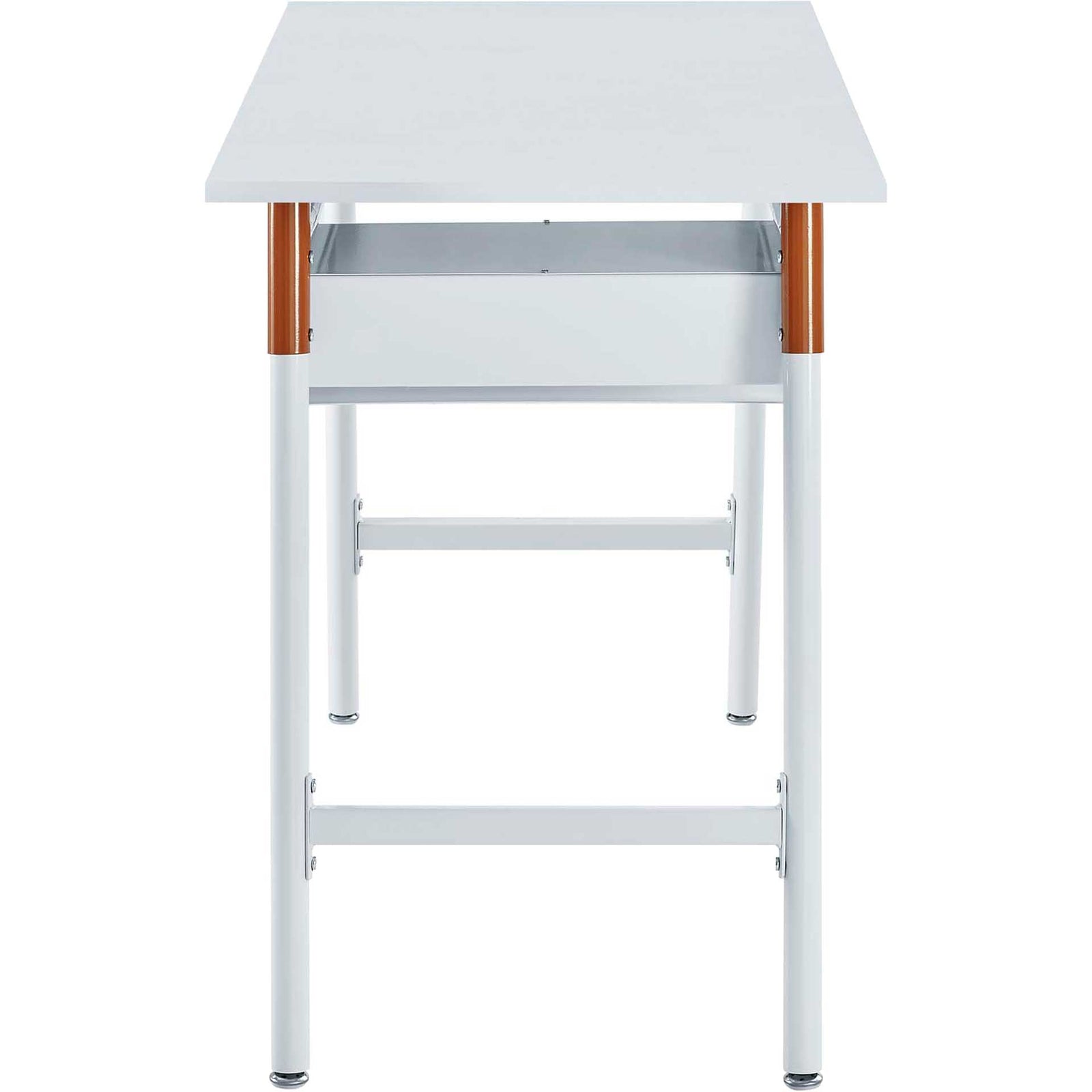 Rayan Wood Writing Desk White/Orange